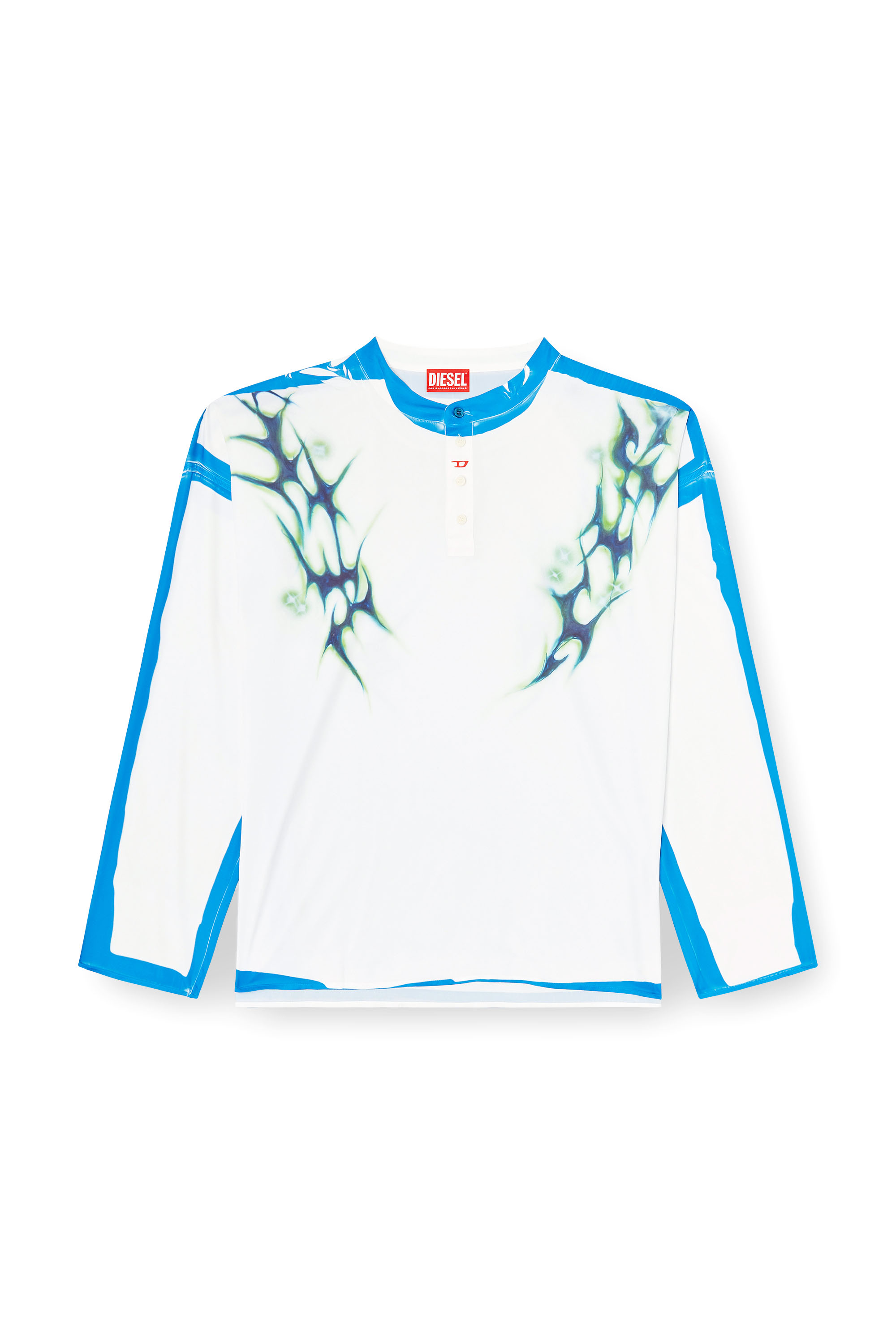 Diesel - T-OLAVI-A-SER-GRAFFITI-JAP, Unisex's Long-sleeve T-shirt with graffiti print in Blue/White - 2