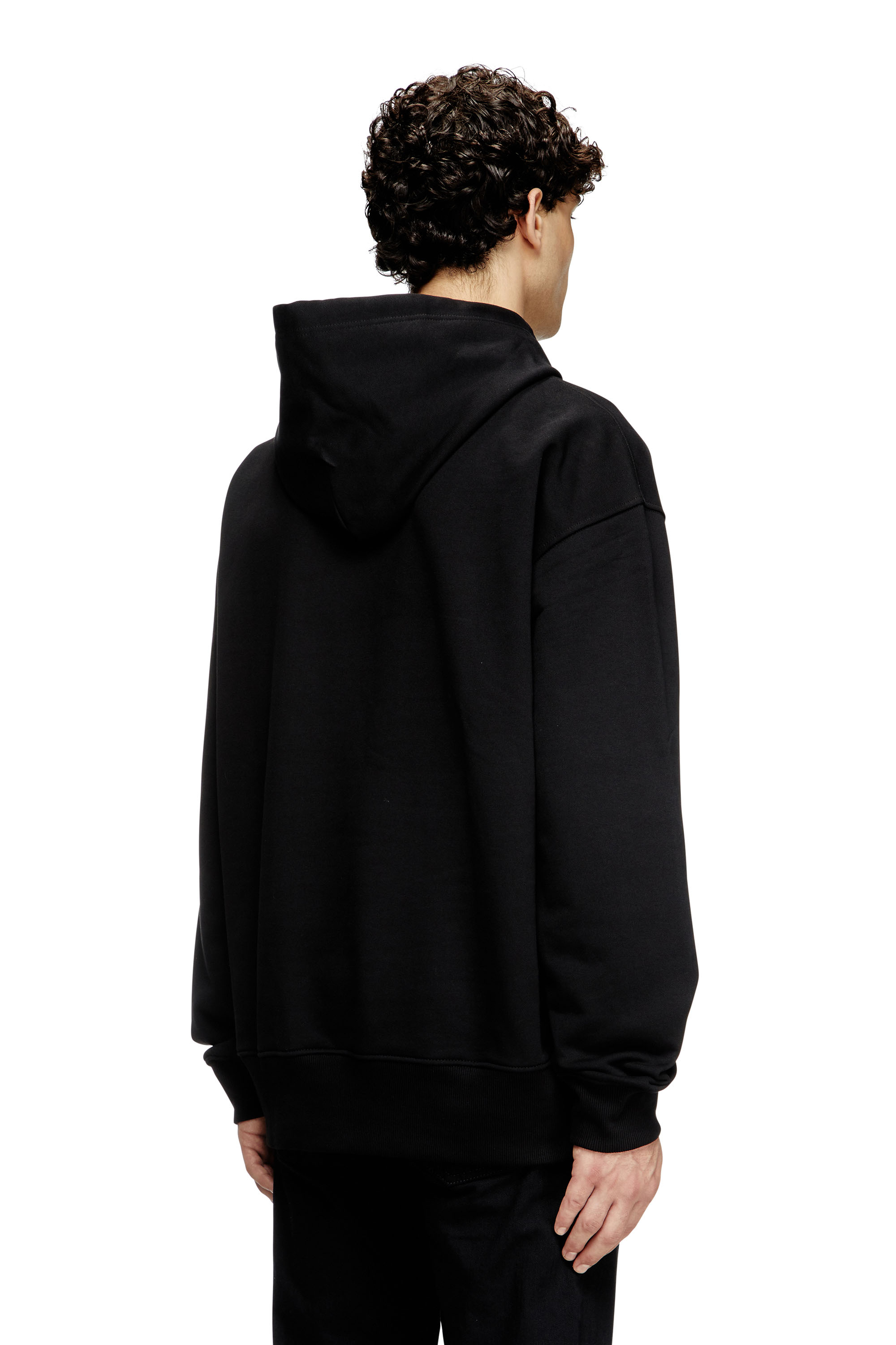 Diesel - S-MACS-HOOD-OD, Man's Oversized hoodie with metallic logo in Black - 4
