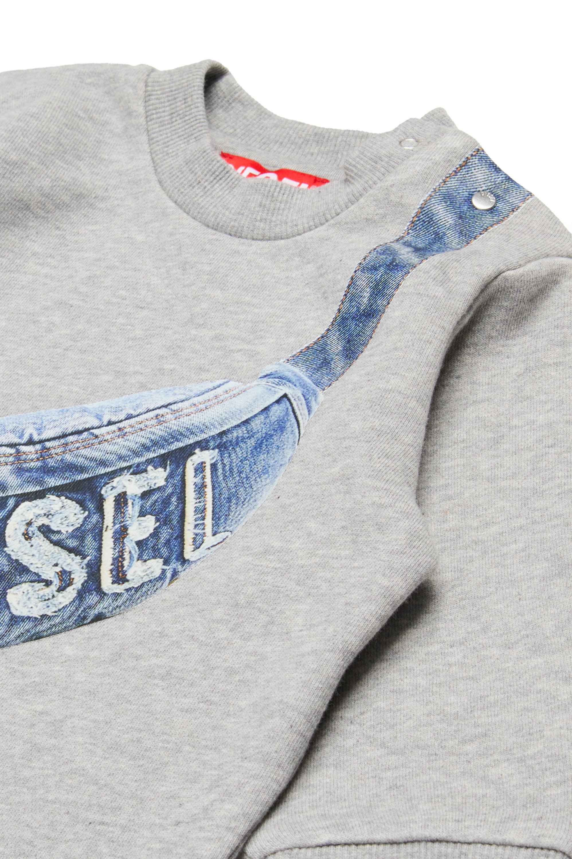 Diesel - SGIBBIB, Man's Sweatshirt with bag print in Grey - 3