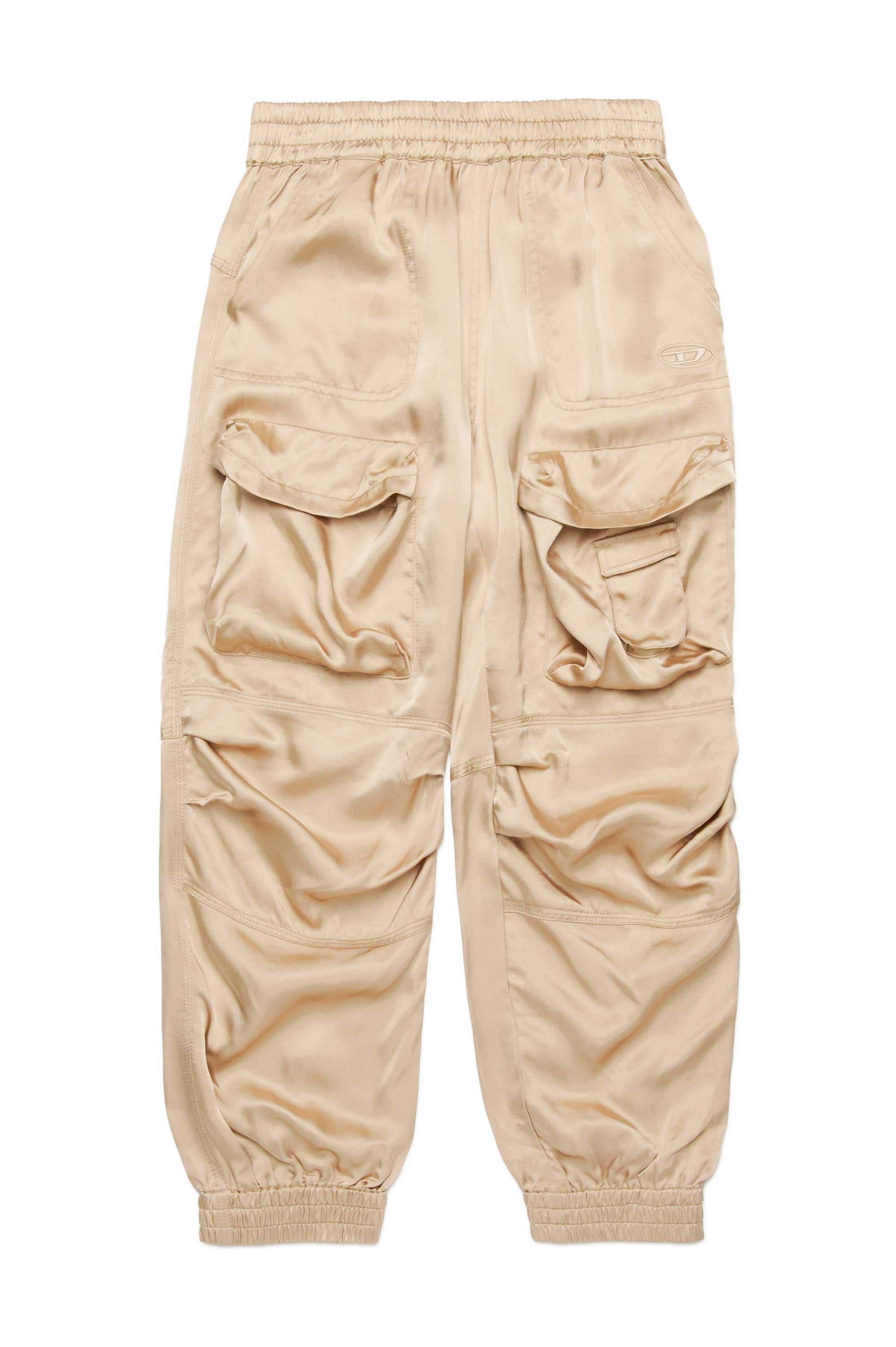 Diesel - PMIRTOW, Woman's Shiny satin cargo pants in Light Brown - 1