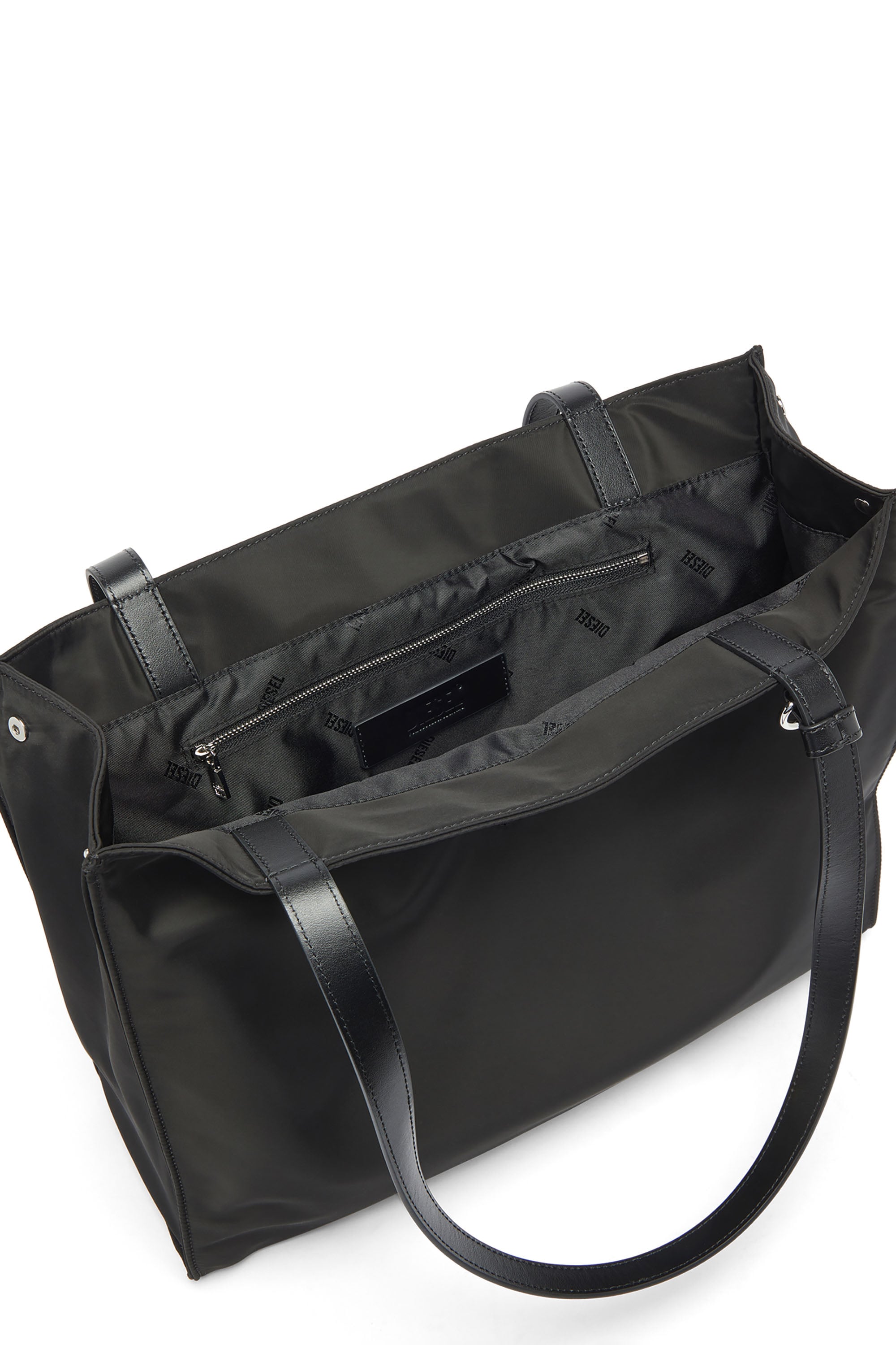 Diesel - 1DR TOTE E/W, Unisex's 1DR - Shopping bag in nylon with leather flap in Black - 3