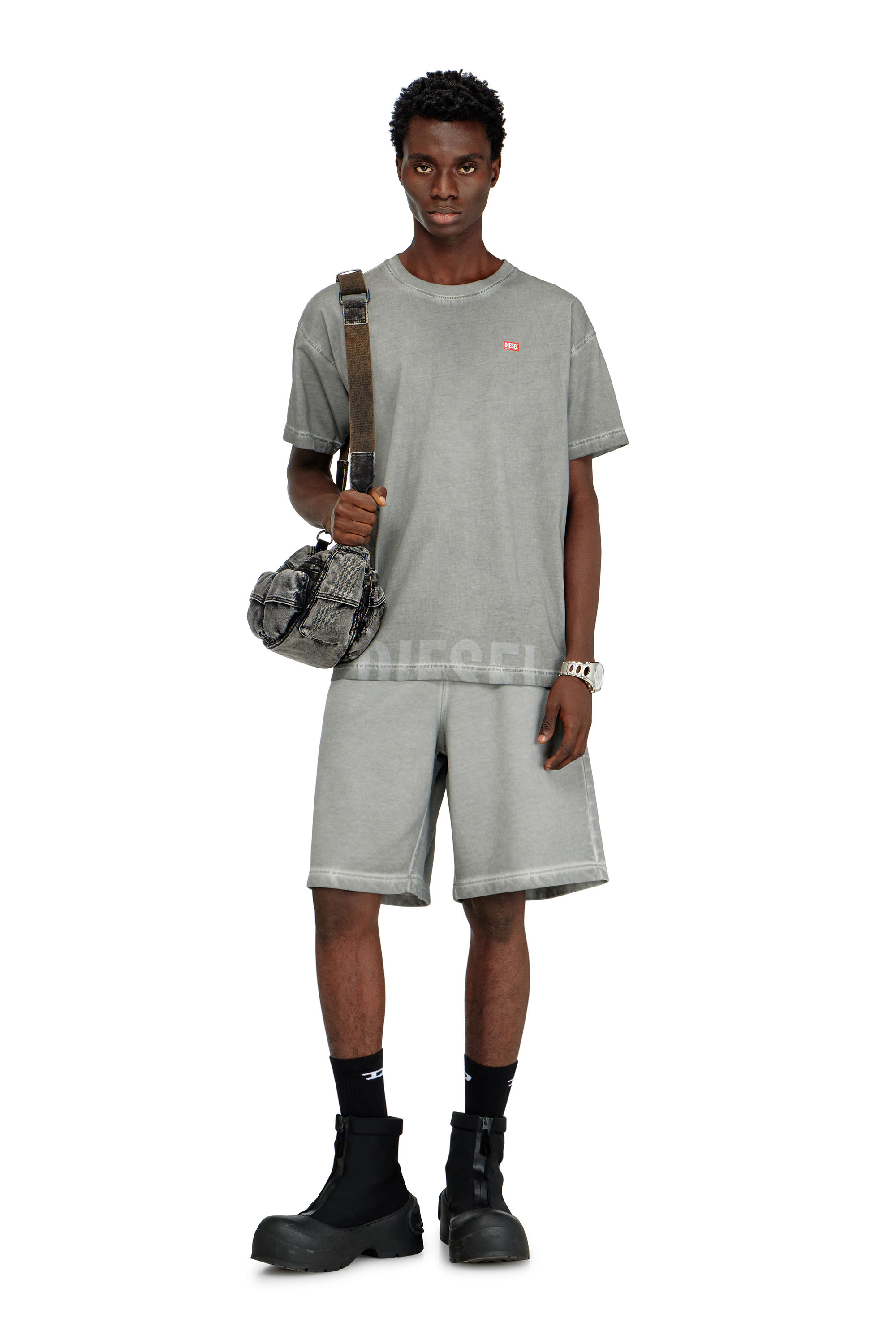 Diesel - T-NORM-T7, Man's Crew neck cotton t-shirt with print in Grey - 2