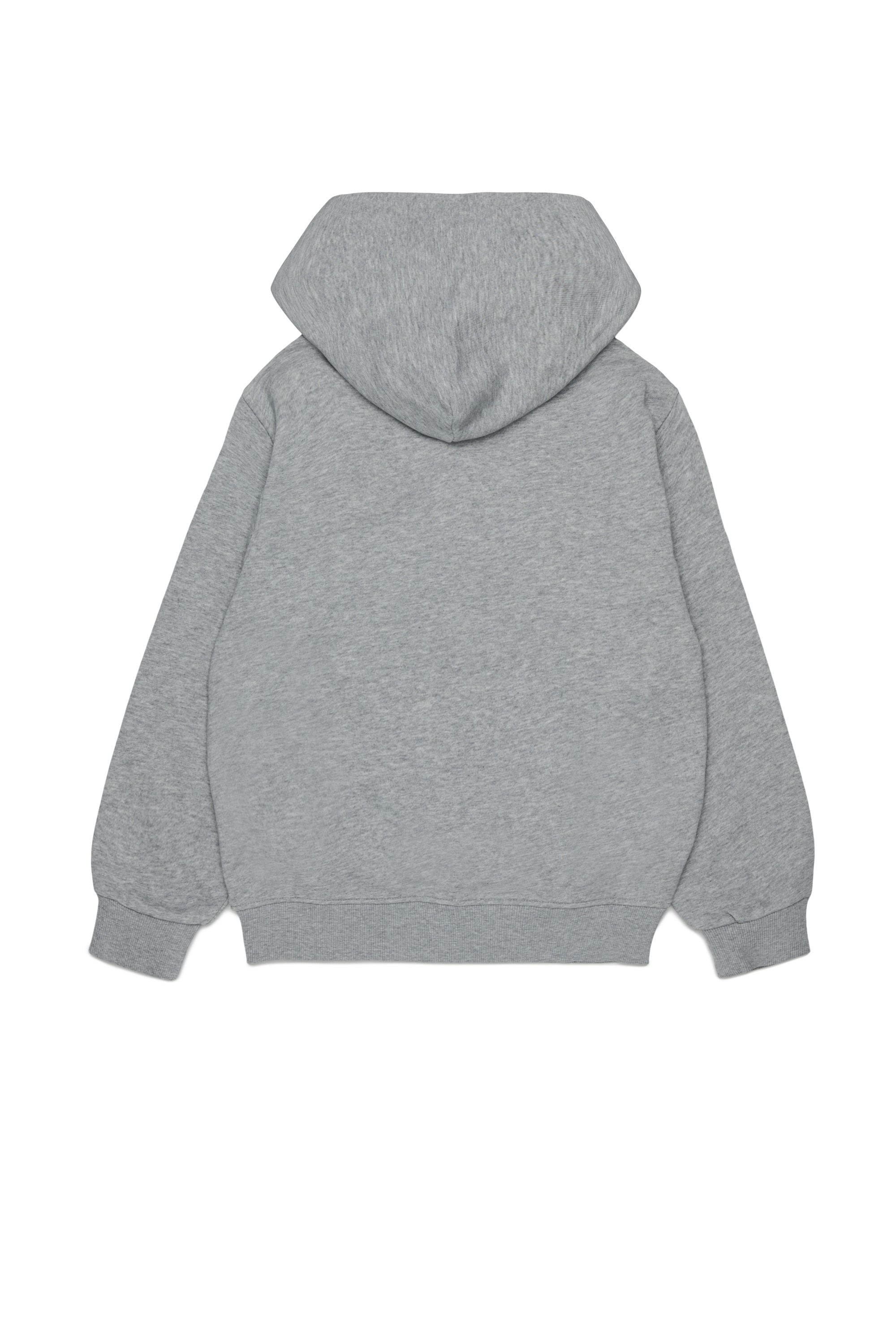 Diesel - SJEANSHOOD OVER, Man's Zip-up hoodie with frayed logo letters in Grey - 2