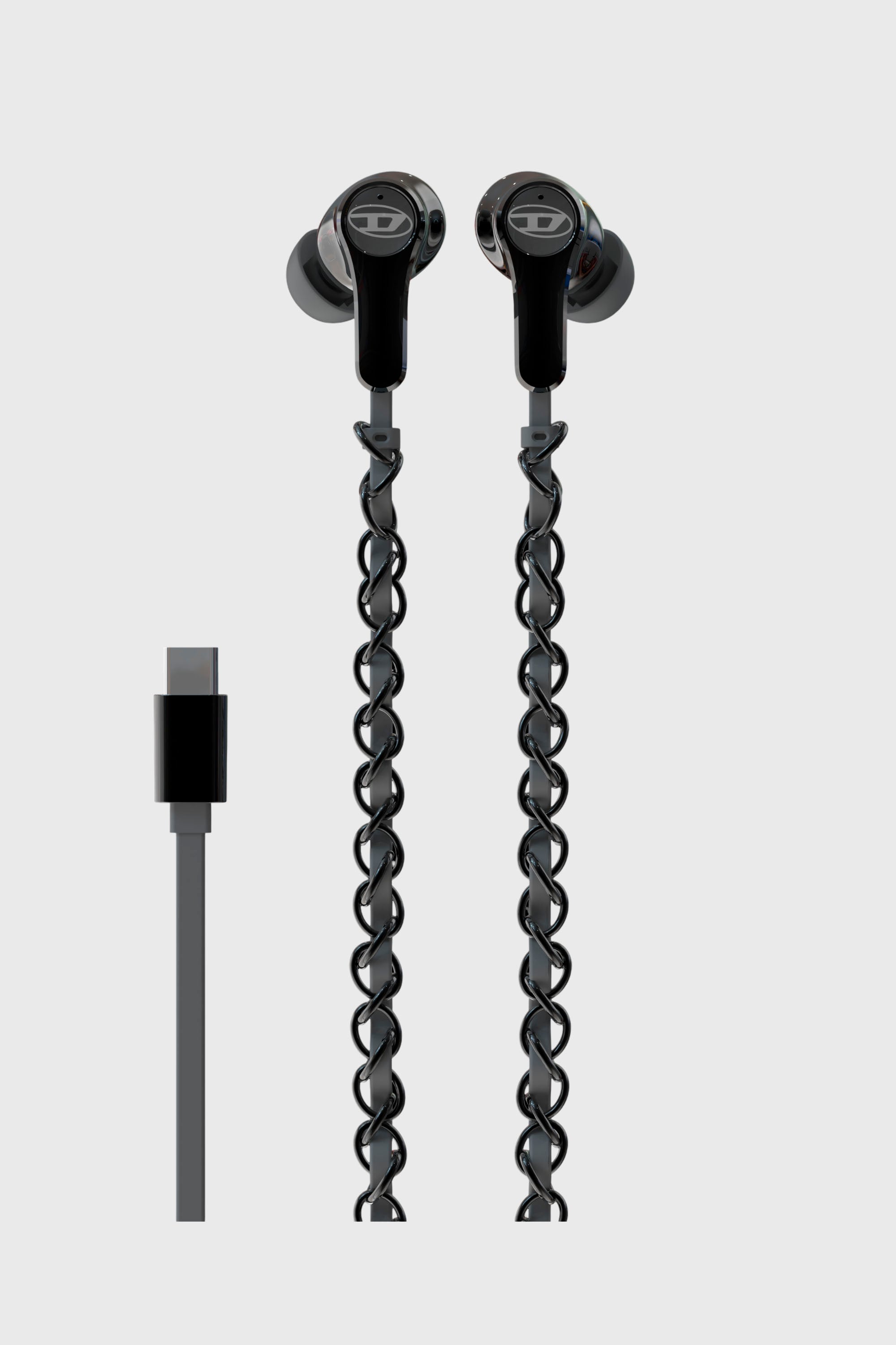 Diesel - 60686 WIRED EARBUDS WIRED EARBUDS, Unisex's Wired Earbuds and charms black in Black - 2