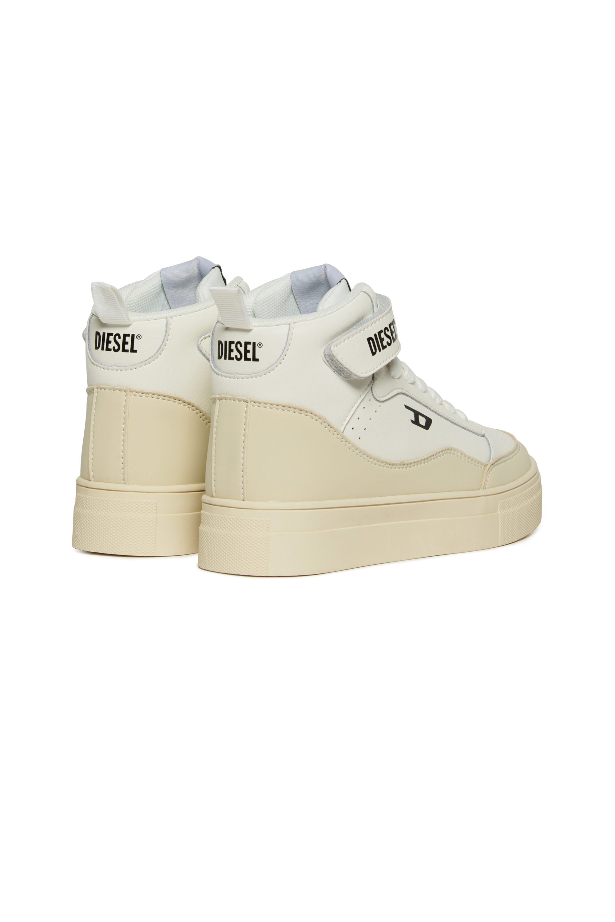 Diesel - S-TRACKER D, Unisex's S-Tracker D Leather Sneakers with Laces and Strap in White - 3