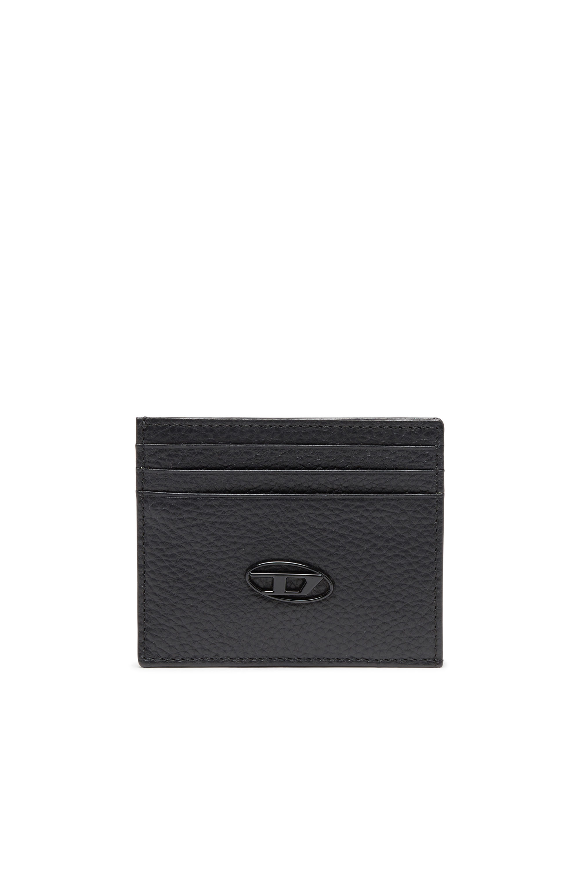 Diesel - CARD CASE, Man's Card case in grained leather in Black - 1