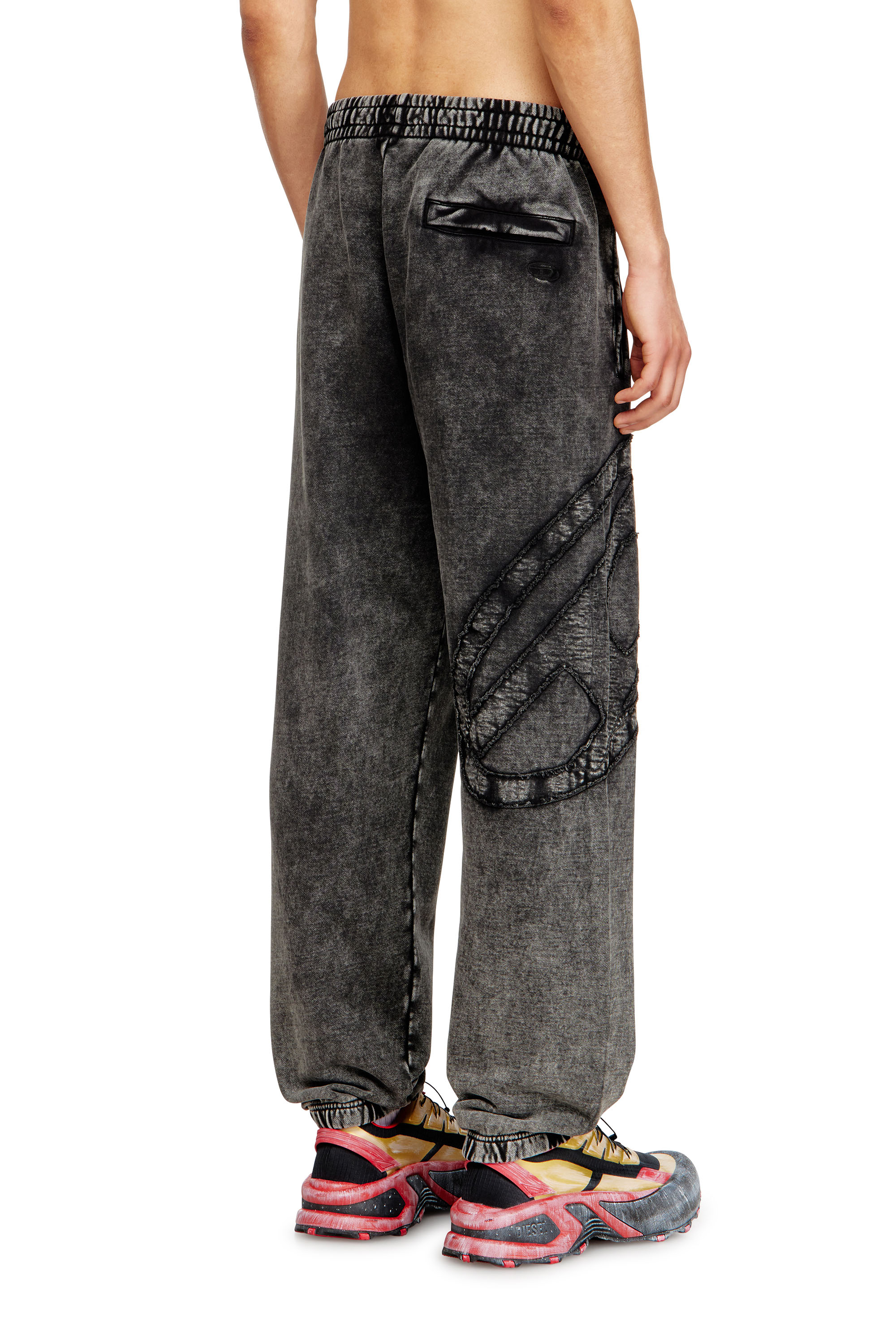 Diesel - P-MARKY-DEN, Man's Organic cotton sweatpants with Oval D patch in Dark grey - 4
