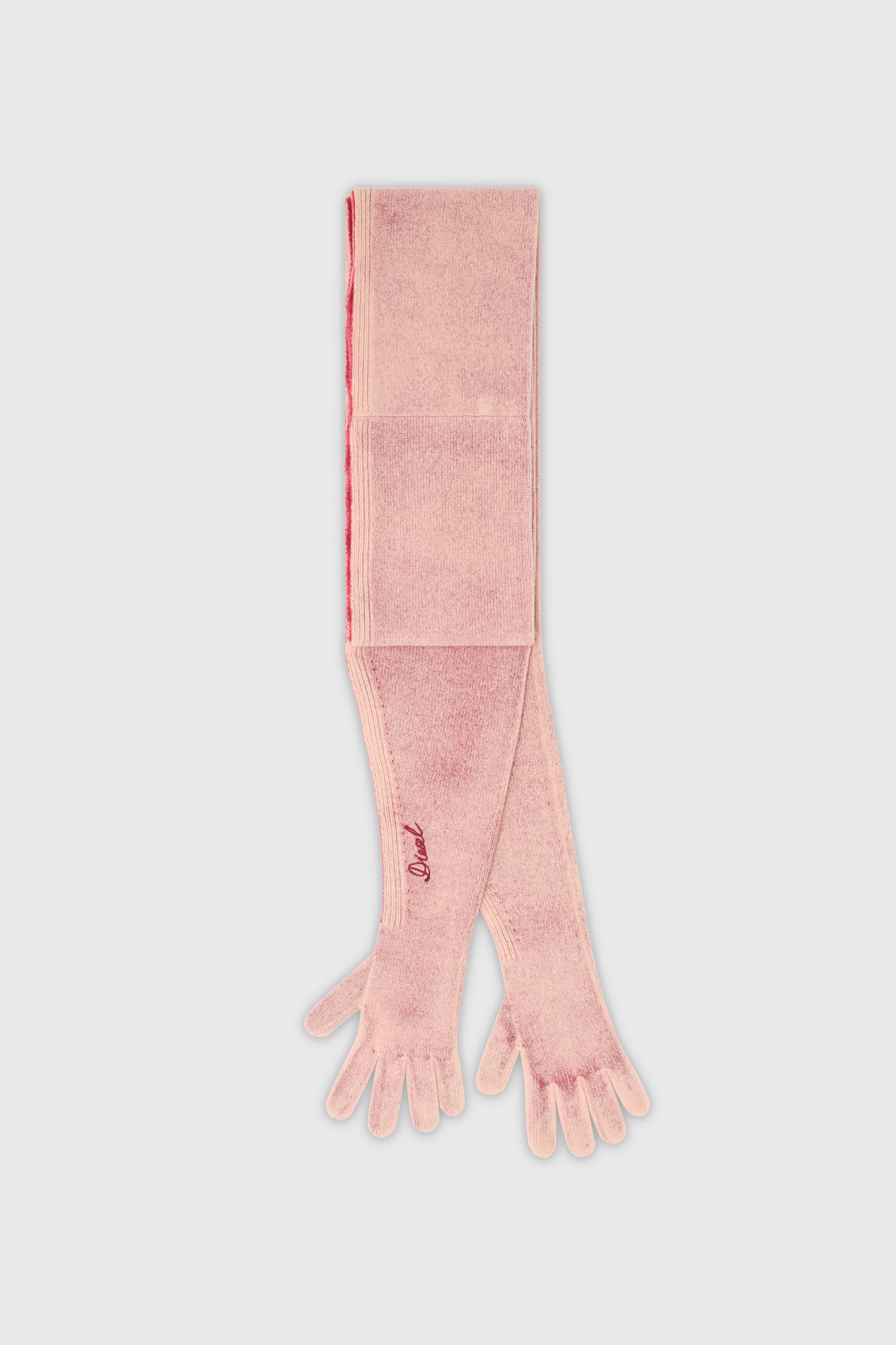 Diesel - K-EVIN, Unisex's Hybrid glove-scarf in two-tone wool in Pink - 1