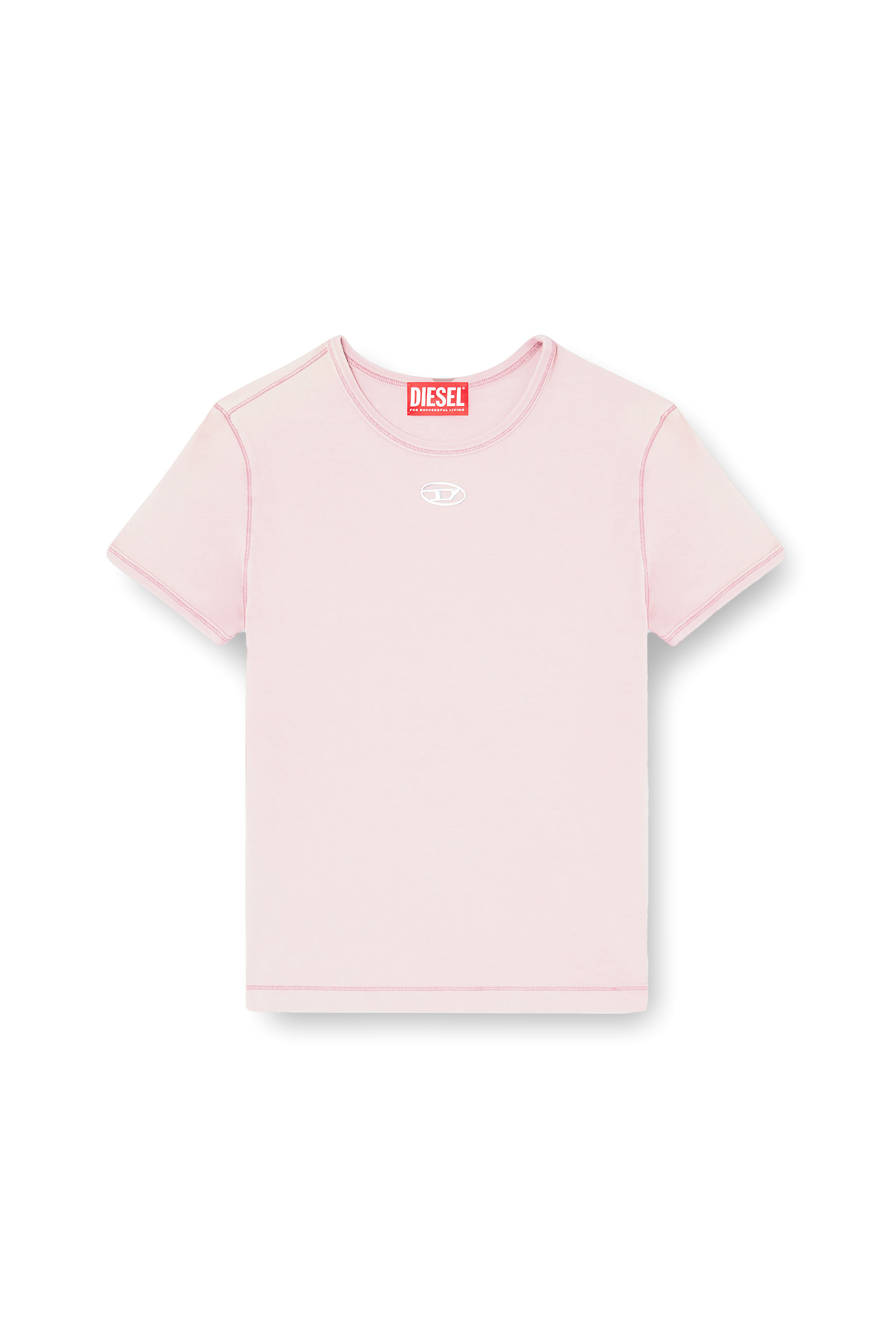 Diesel - T-UNCUTIESLONG-OD, Woman's Slim-fit T-shirt with metallic Oval D in null - 3