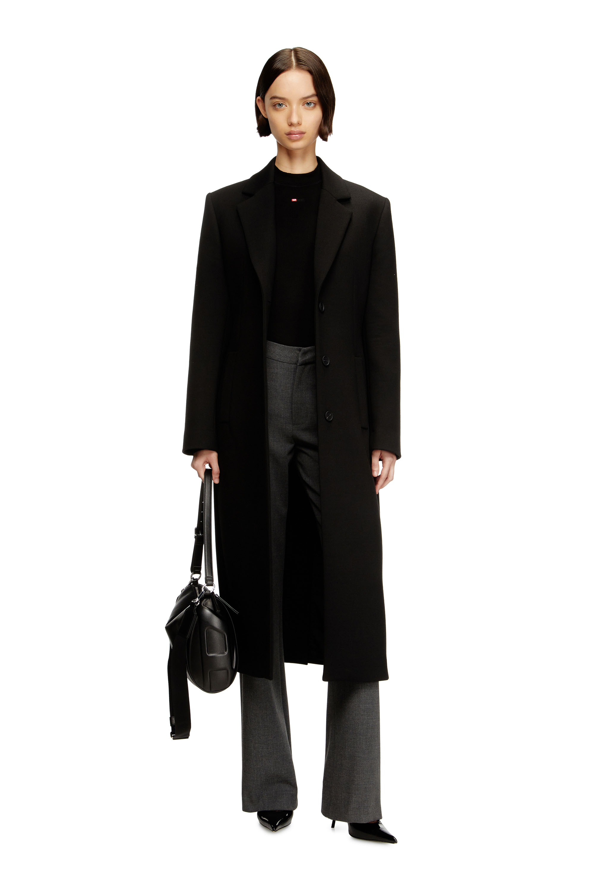 G-ALLAN, Black Diesel - G-ALLAN, Woman's Long hourglass coat in Black - 1