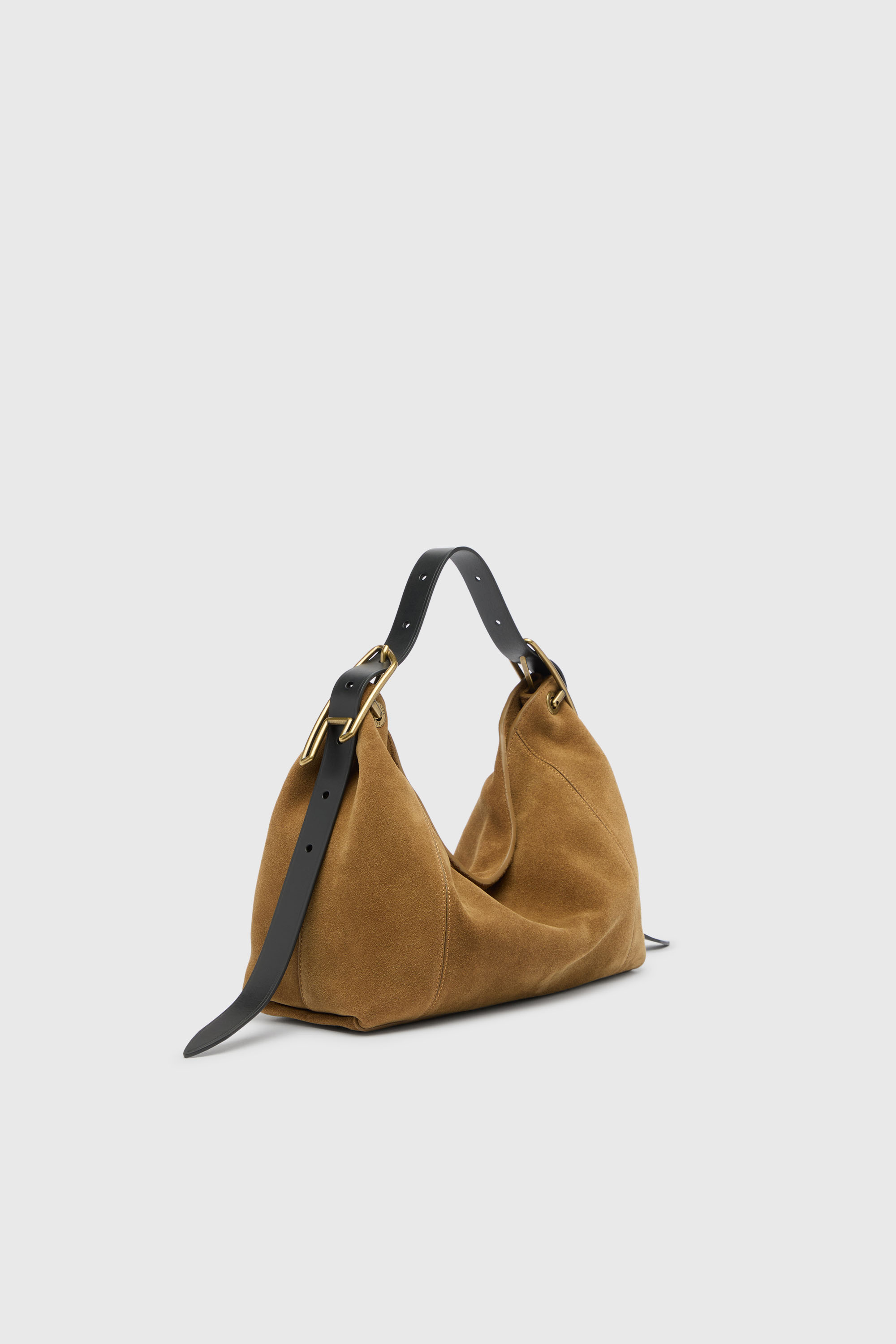 Diesel - D-LINE HOBO S, Woman's D-Line-Shoulder bag in waxed suede in Light Brown - 2