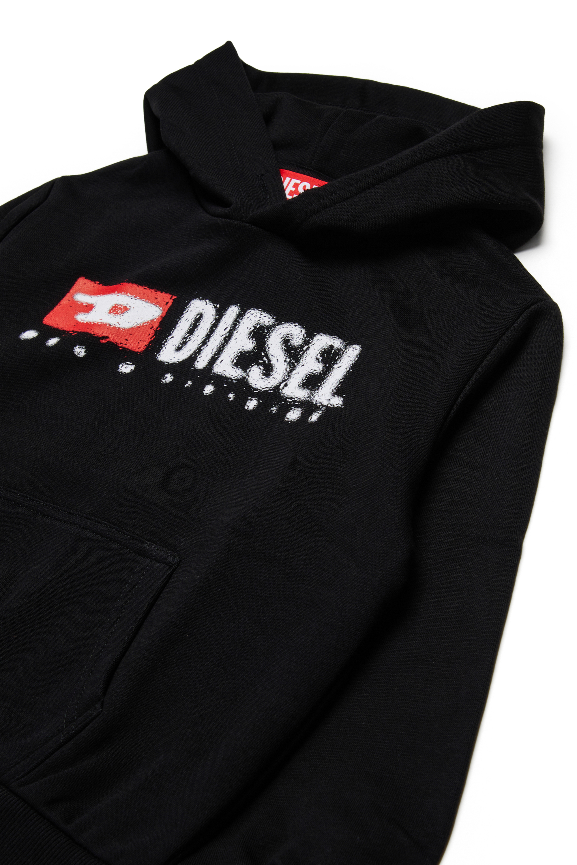 Diesel - SDROPSHOOD OVER, Man's Cotton sweatshirt with logo print in Black - 3