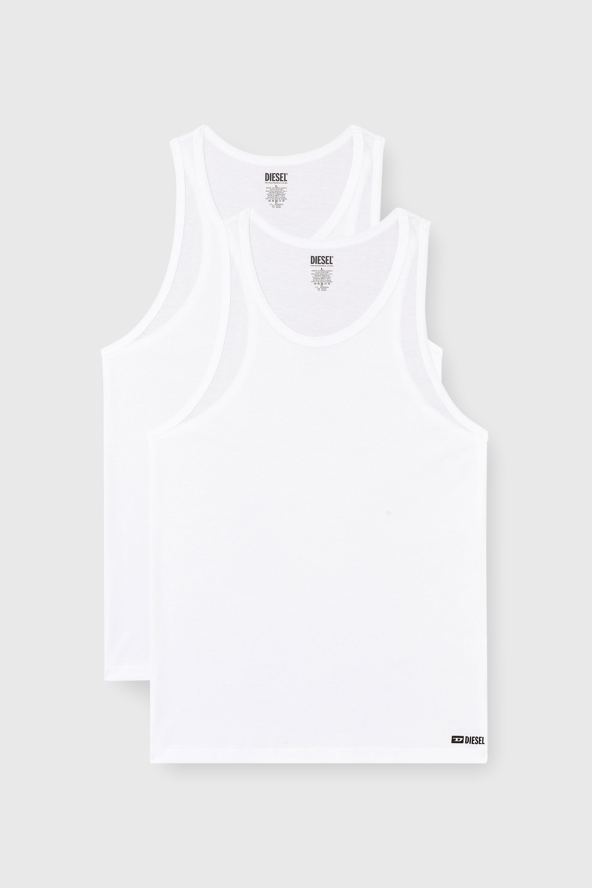 Diesel - WALTY-D-BOX-2PACK, Man's Two pack cotton tank vest in White - 2