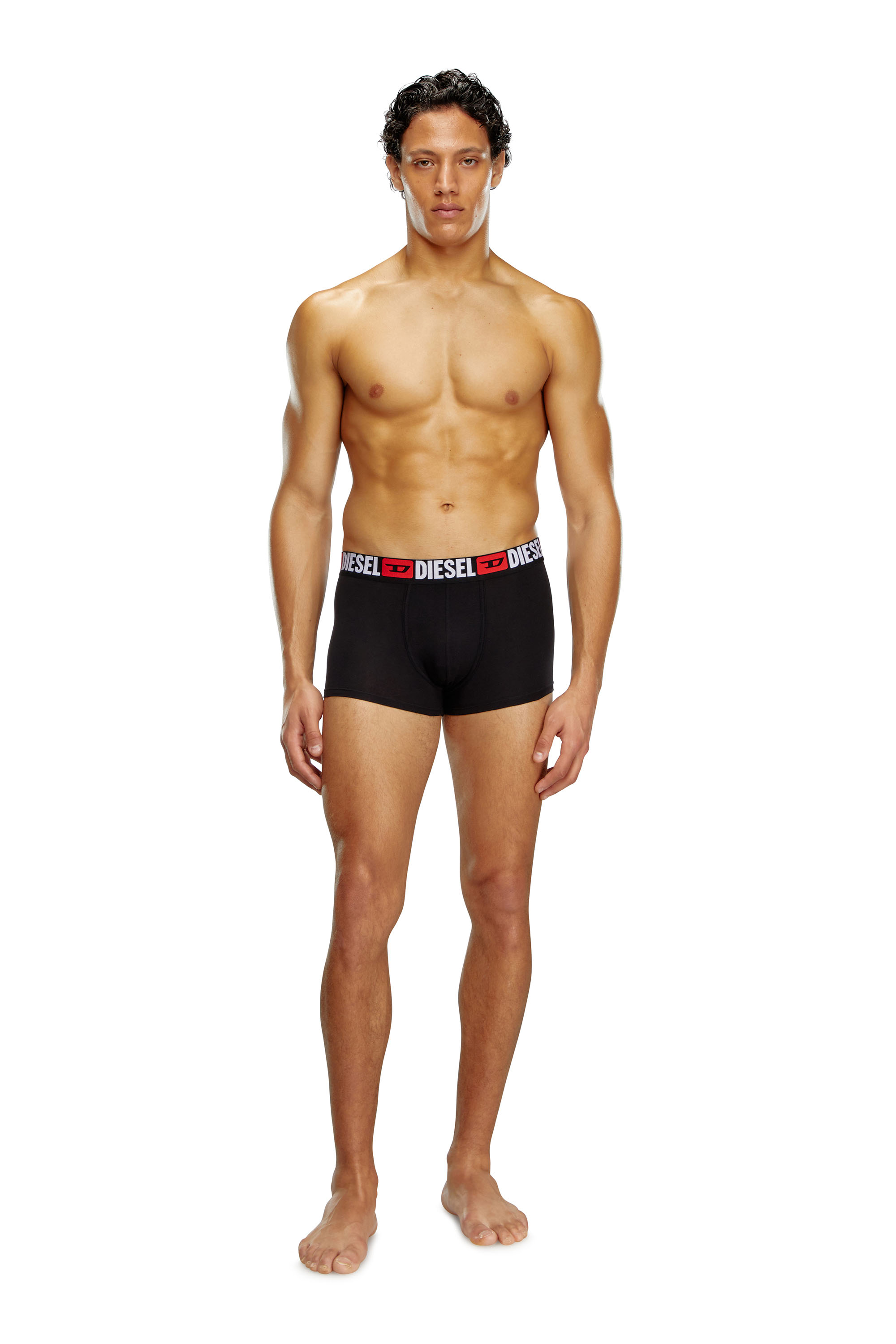 UMBX-DAMIENTHREEPACK, Black Diesel - UMBX-DAMIENTHREEPACK, Man's Three-pack of all-over logo waist boxers in Black - 1