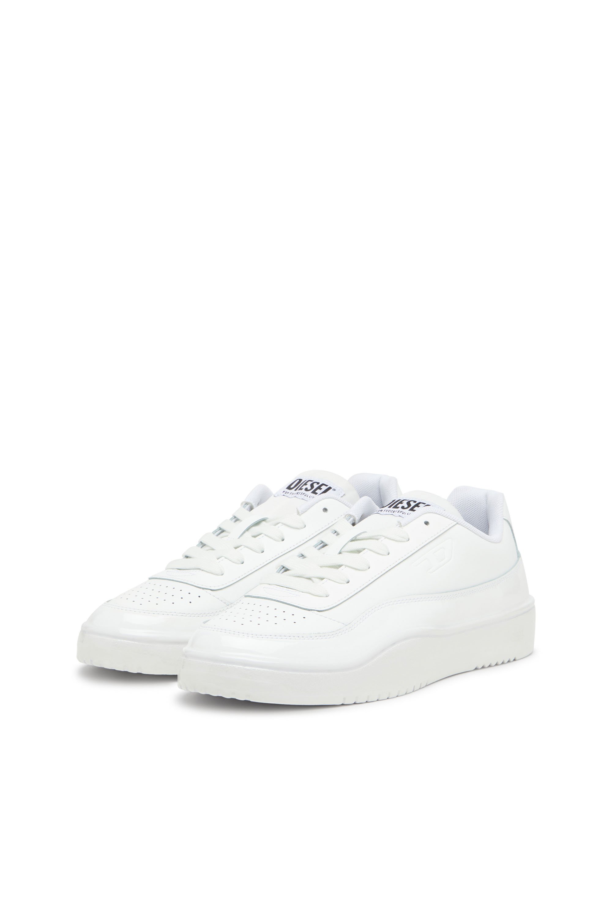 Diesel - S-TRACKER-D LOW, Man's S-Tracker-D-Silicone-dipped leather sneakers in White - 8