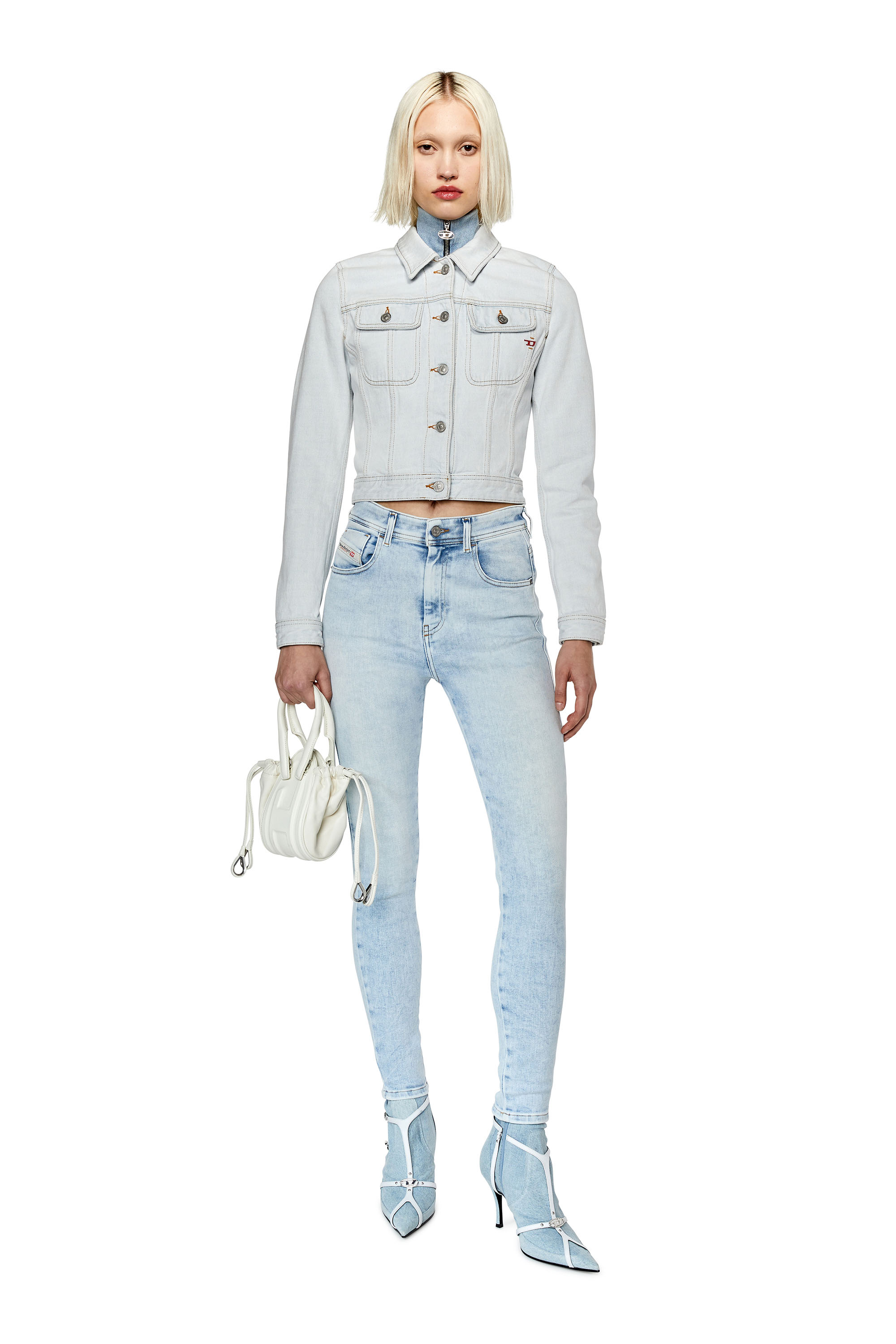 Diesel - 1984 Slandy-High 09G17 Super skinny Jeans, Light Blue - Image 4