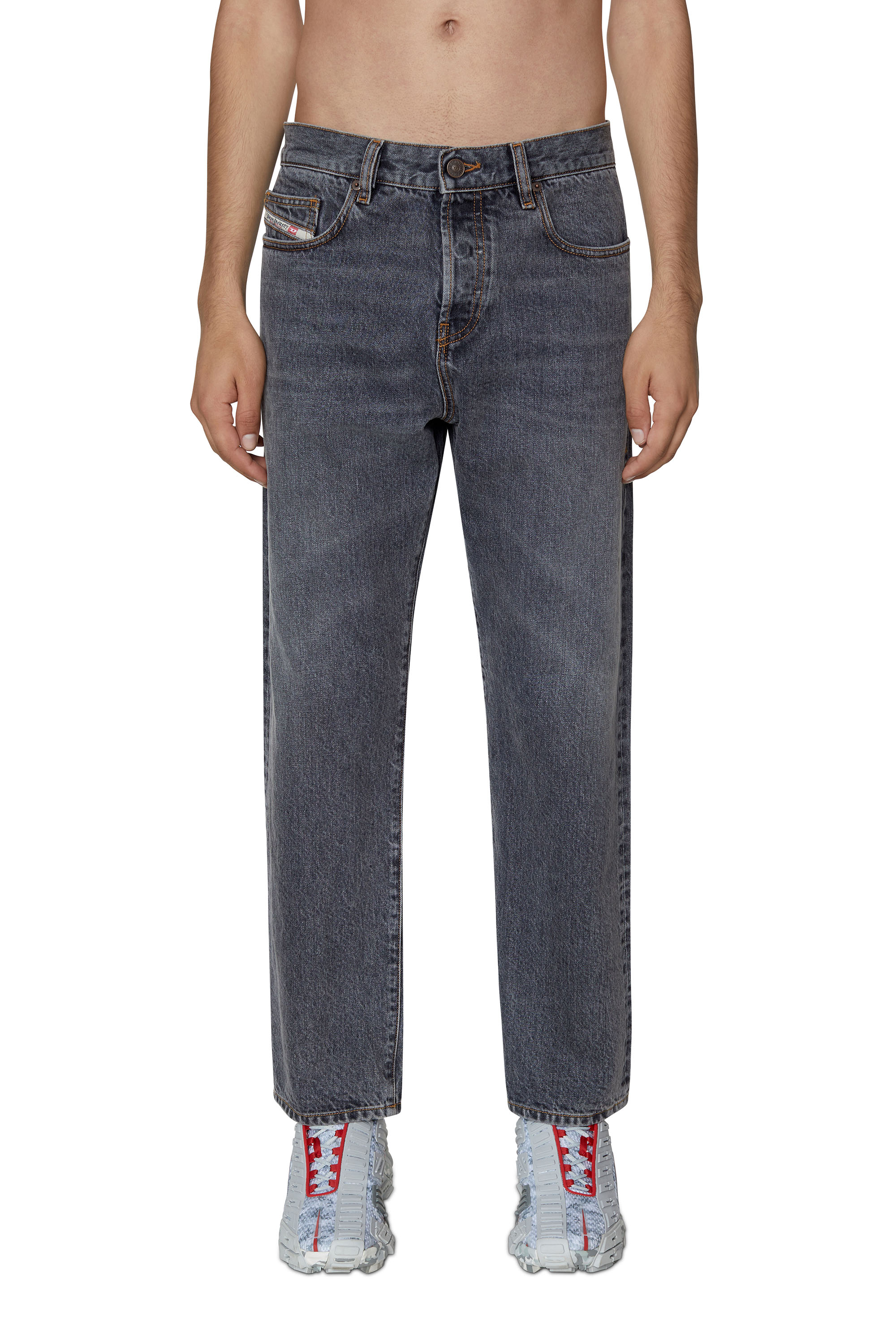 Diesel - 2020 D-Viker 007D3 Straight Jeans, Black/Dark grey - Image 1