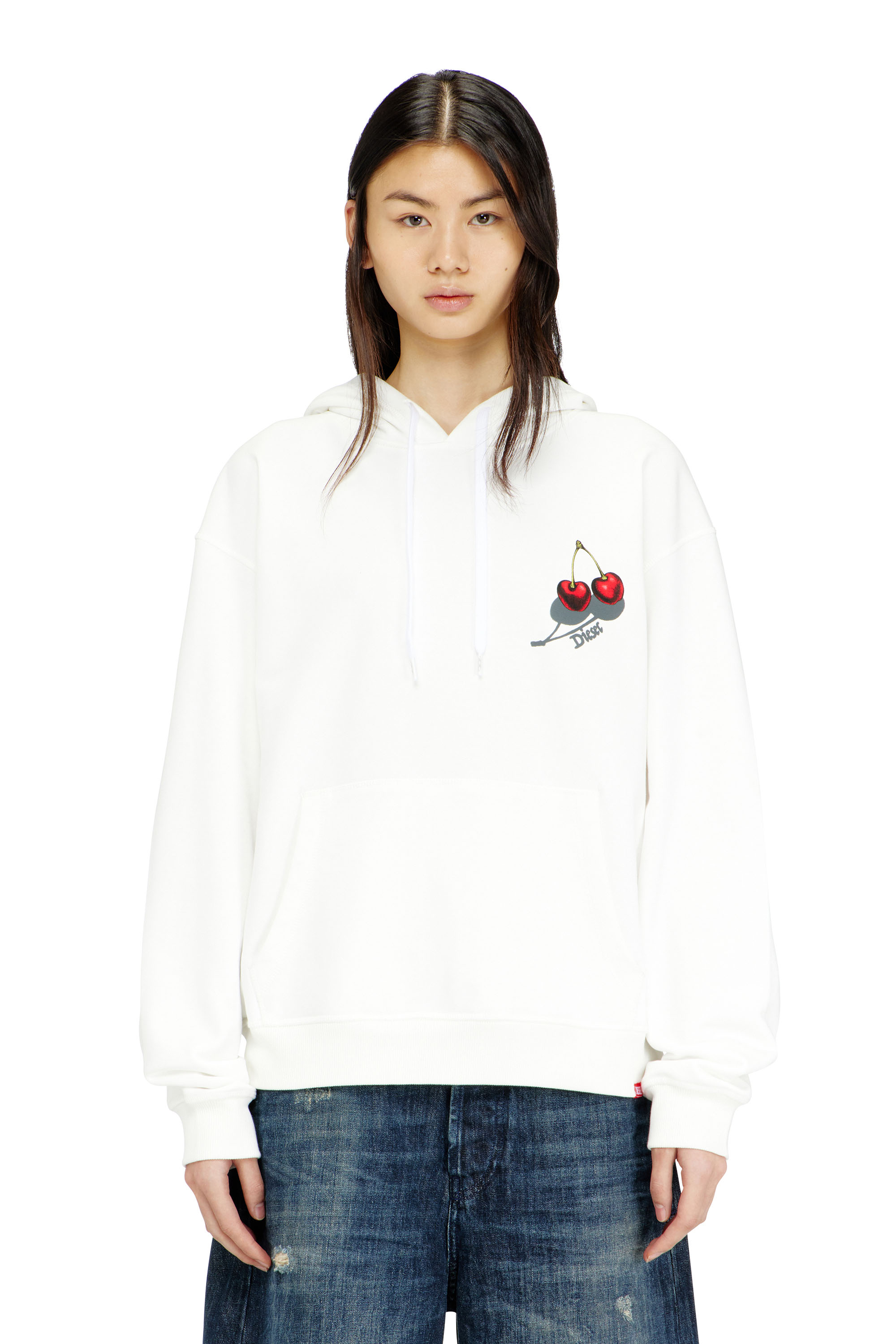 Diesel - SV-S-NORM-HOOD-CHER, Unisex's Hoodie in cotton with cherry graphic in White - 4