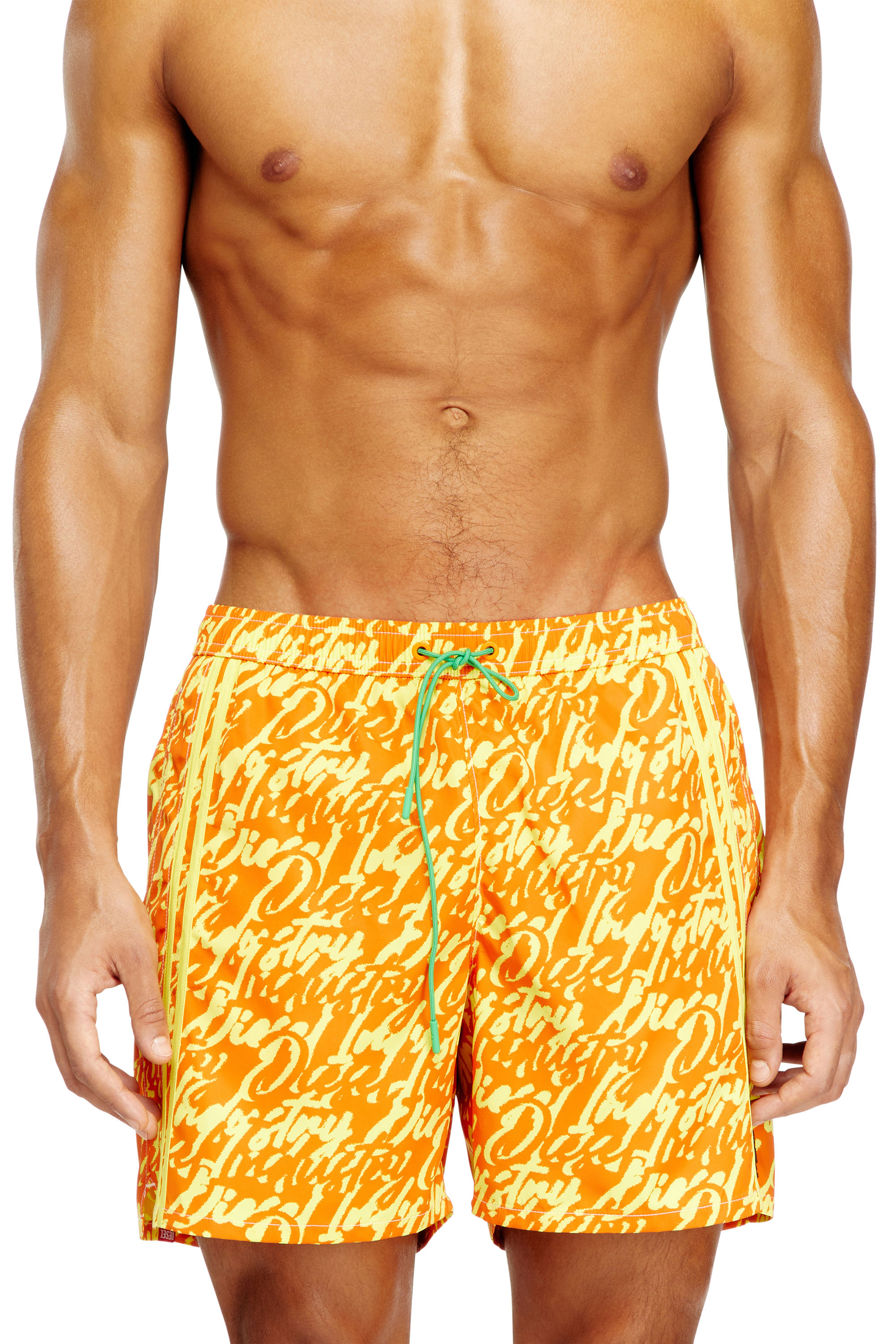 Diesel - SOCCER-41-D-POP, Man's Swim shorts with all-over logo print in null - 2