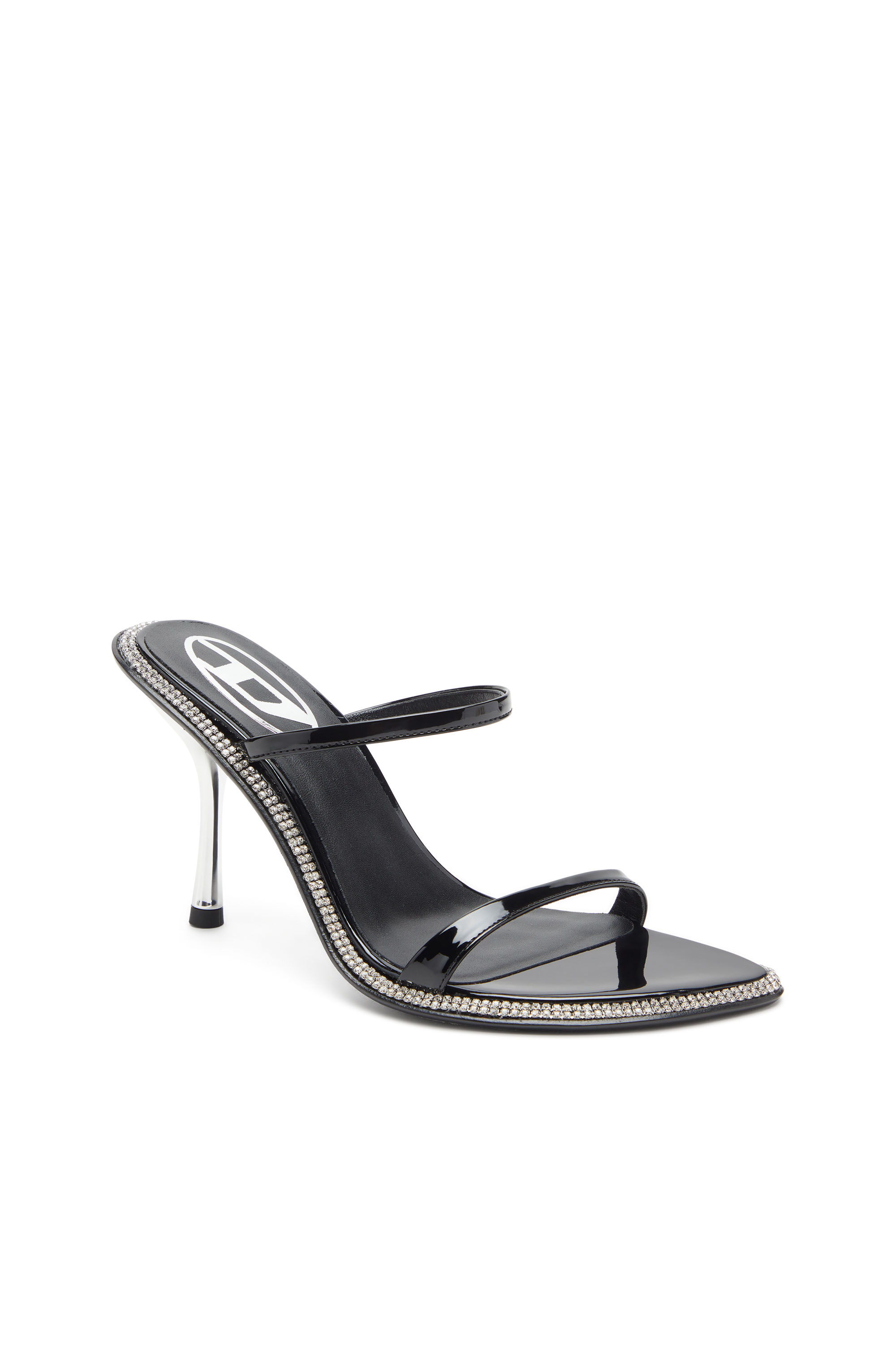 D-HAVANNA SDL, Black Diesel - D-HAVANNA SDL, Woman's D-Havanna-Strappy patent mules with crystals in Black - 6