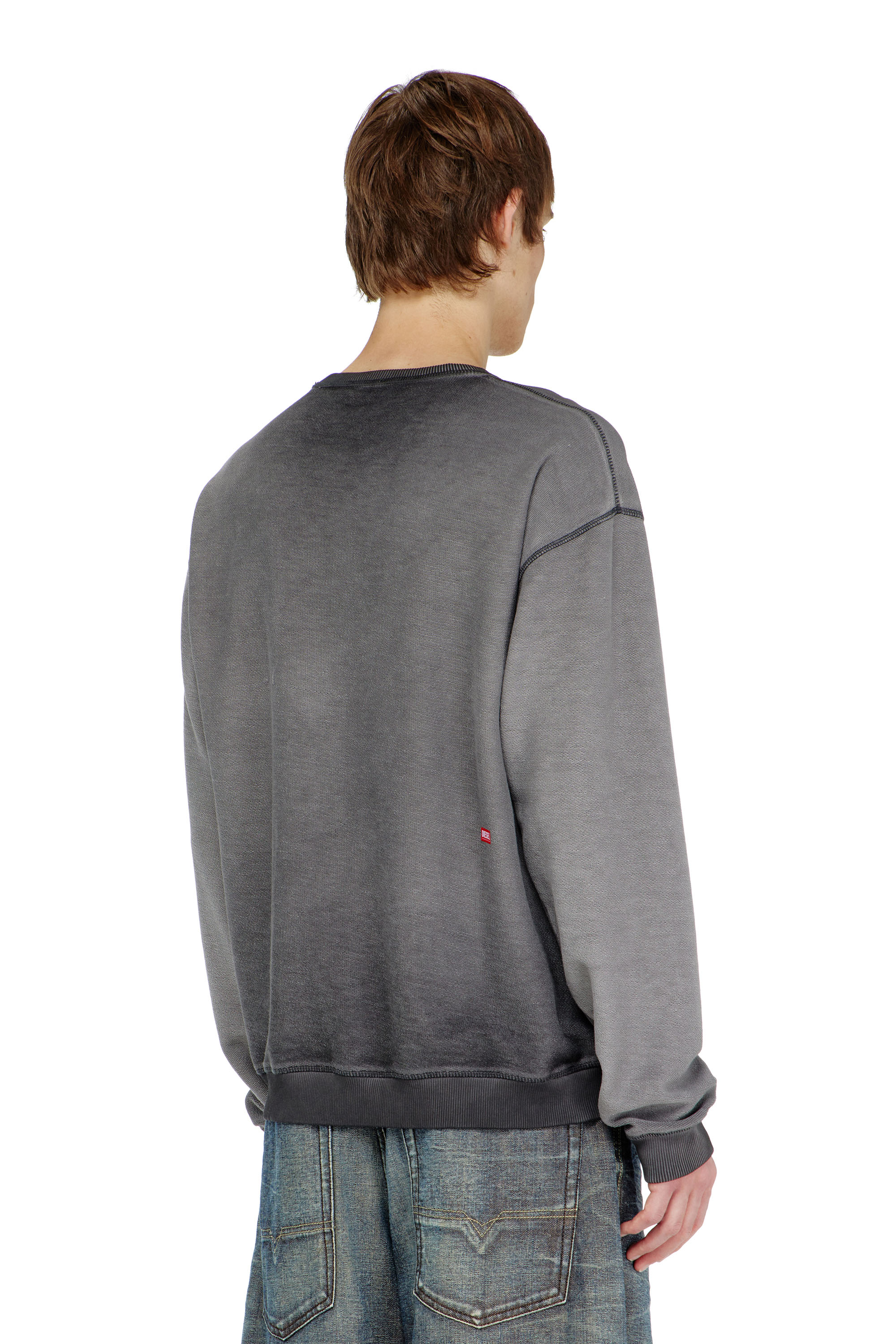 Diesel - S-ARON-RAW, Man's Sweatshirt with d&eacute;vor&eacute; print in null - 4
