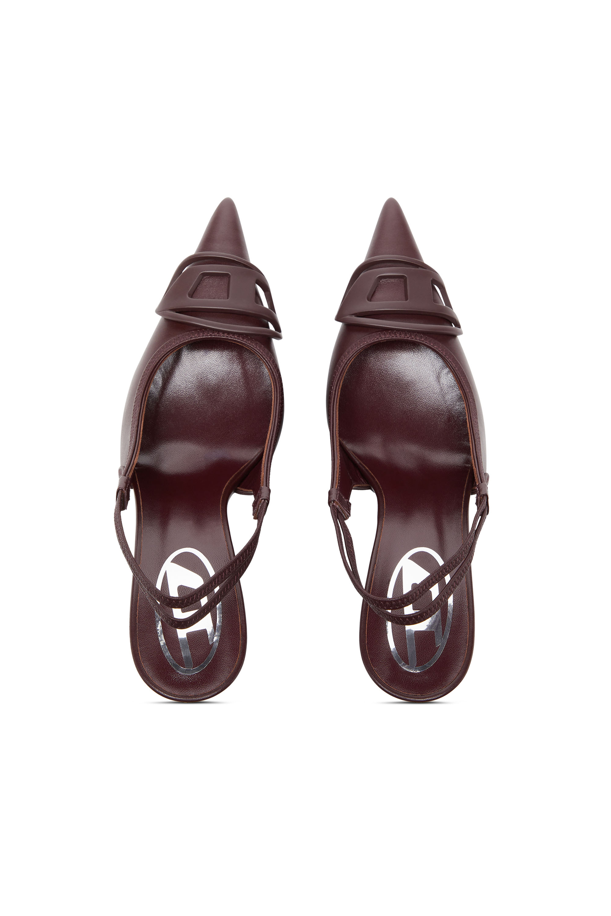 Diesel - D-VENUS SB, Woman's D-Venus-Burgundy slingback pumps in nappa leather in Burgundy - 5