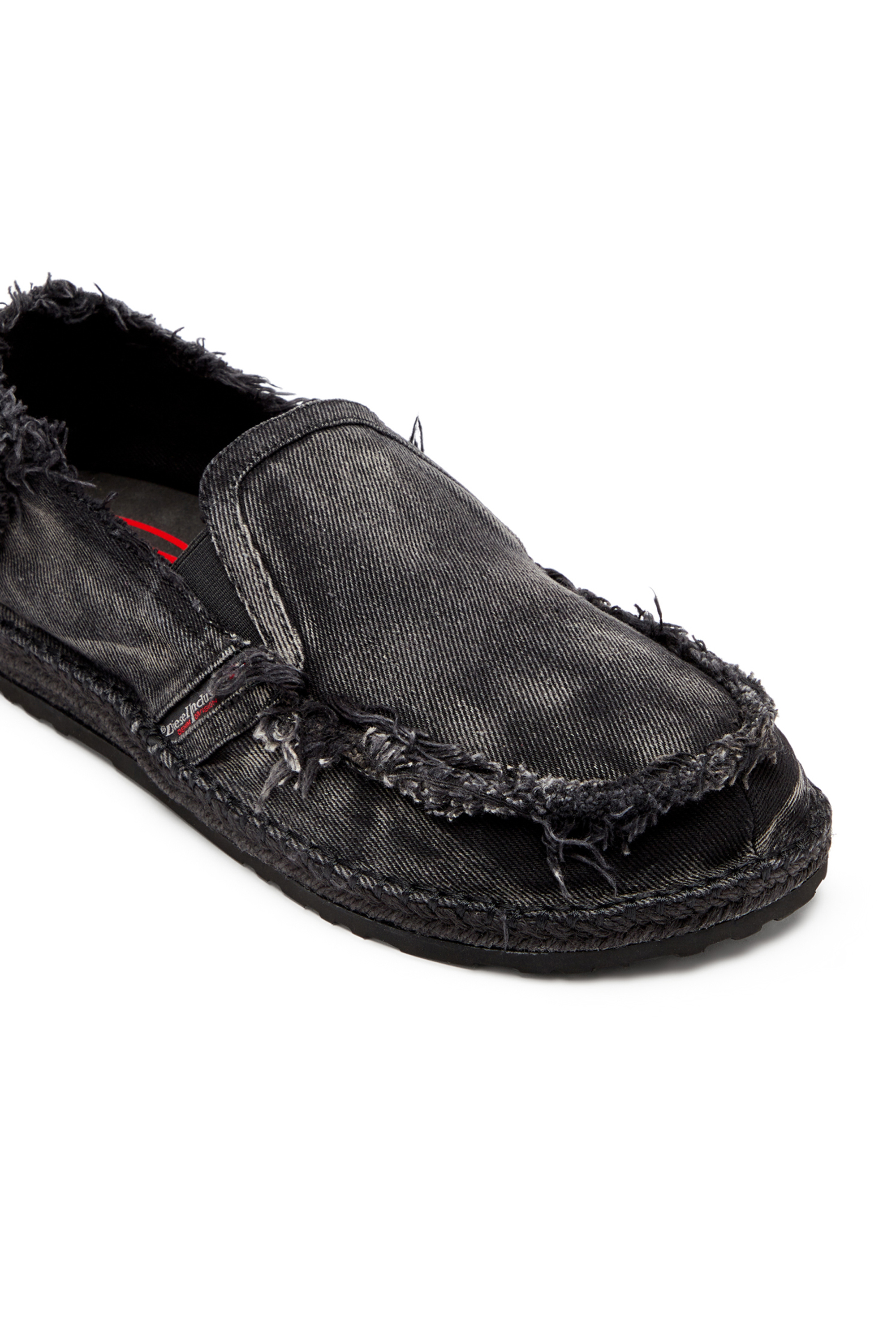 Diesel - D-LUKAS ESP, Man's Espadrille loafers in distressed denim in Black - 6