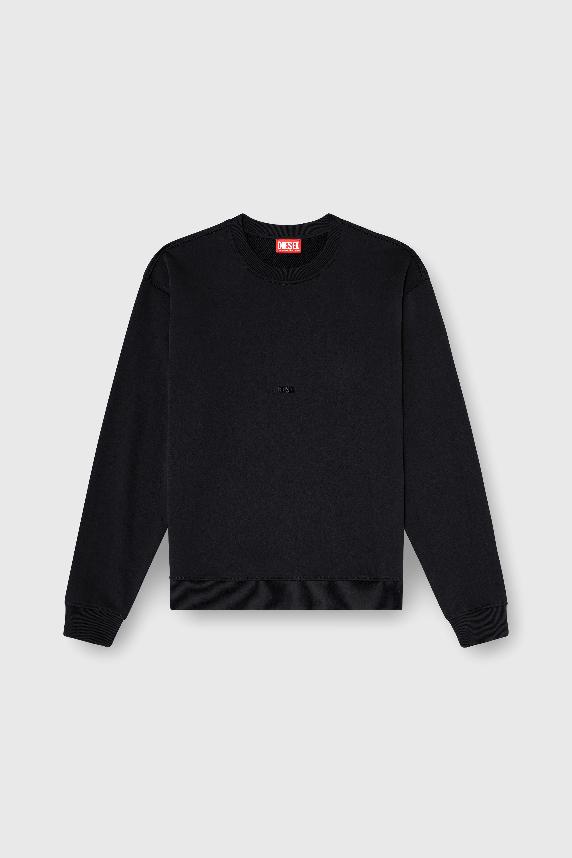 Diesel - S-NORM-AA5, Man's Cotton sweatshirt with micro logo embroidery in Black - 2