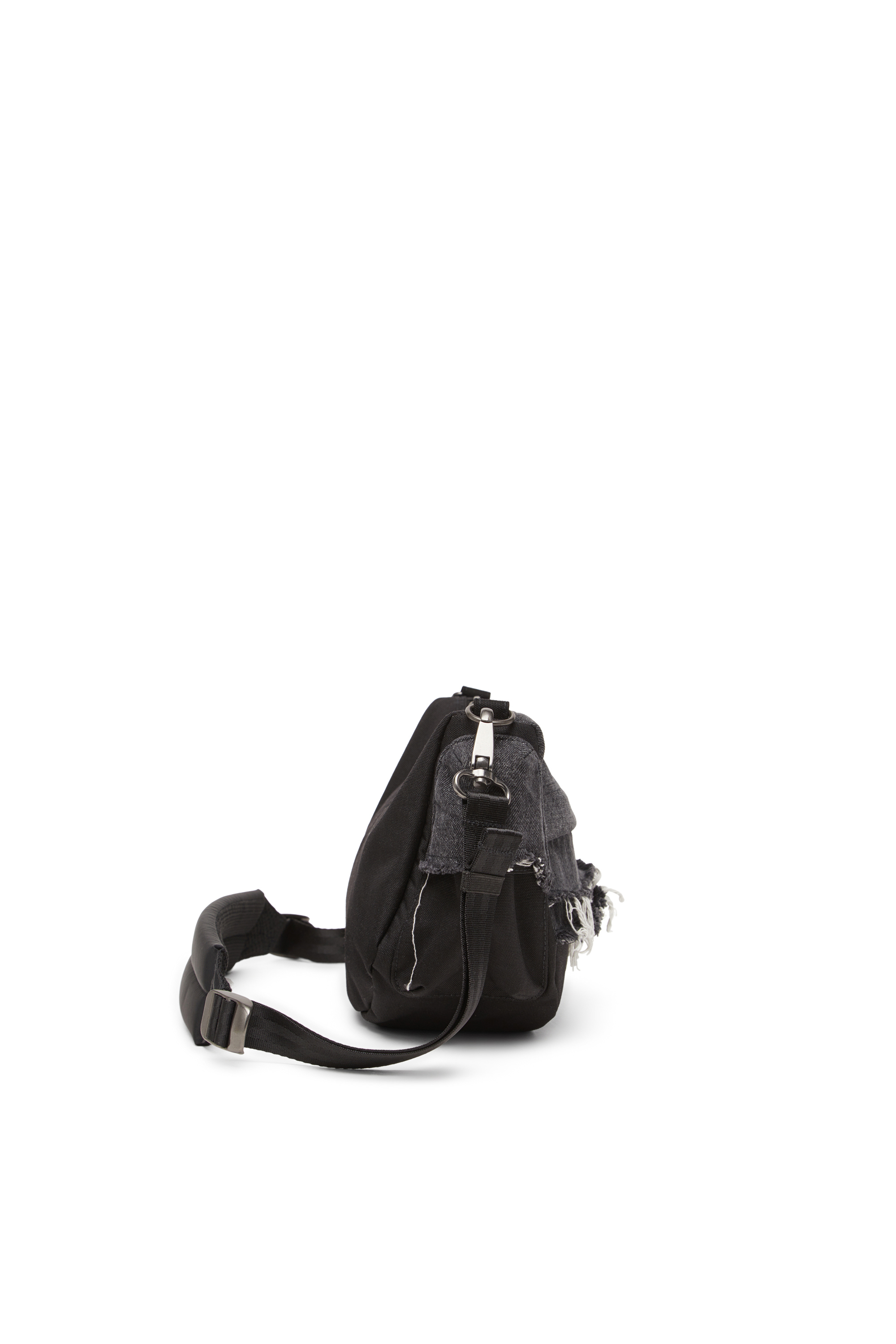 DIESEL SHOULDER BAG, Black Diesel - DIESEL SHOULDER BAG, Unisex's Shoulder bag in destroyed denim and CORDURA® in Black - 4