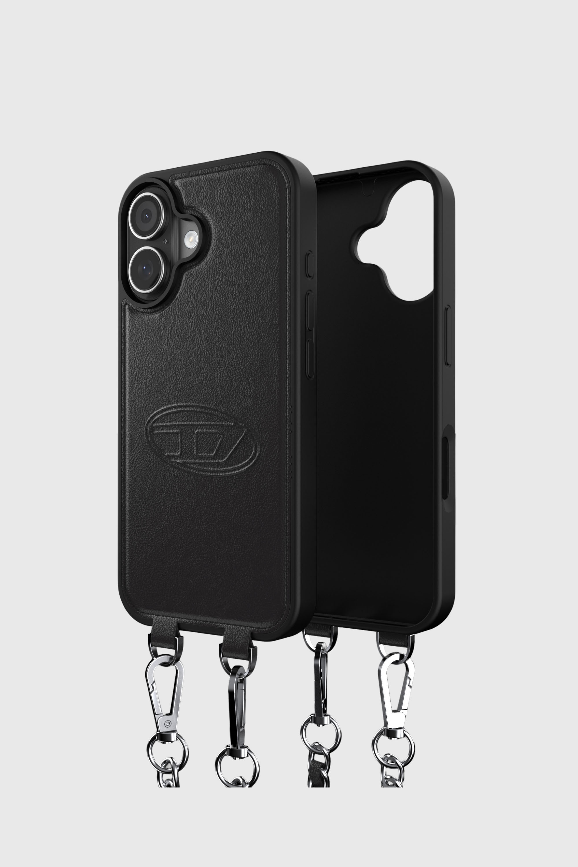 Diesel - 60661 MOULDED CASE, Unisex's Oval D case with wrist strap and MagSafe for iPhone 17 in Black - 1