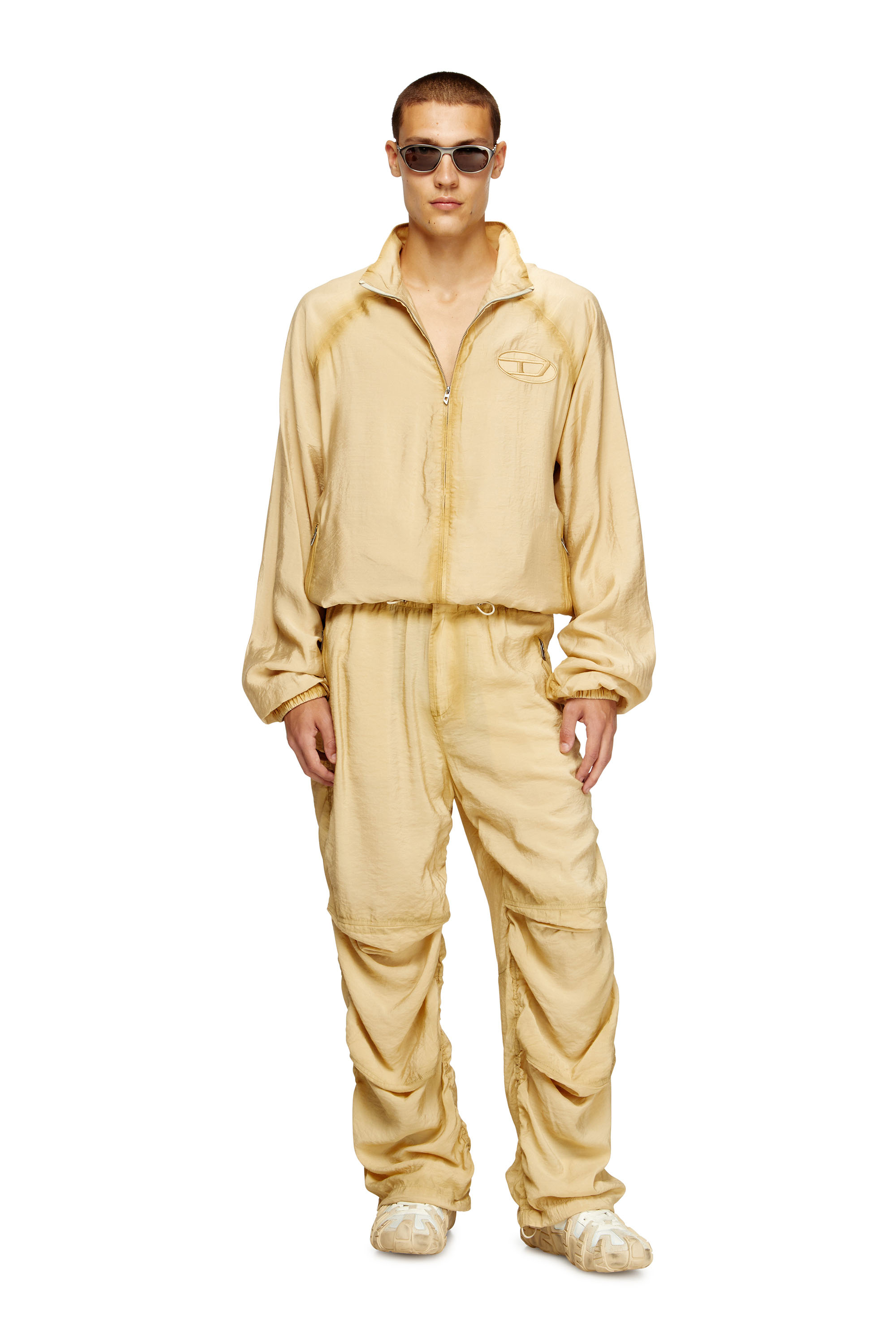 J-HENRI-SOUVENIR, Beige Diesel - J-HENRI-SOUVENIR, Man's Souvenir-style embroidered track jacket in Beige - 1