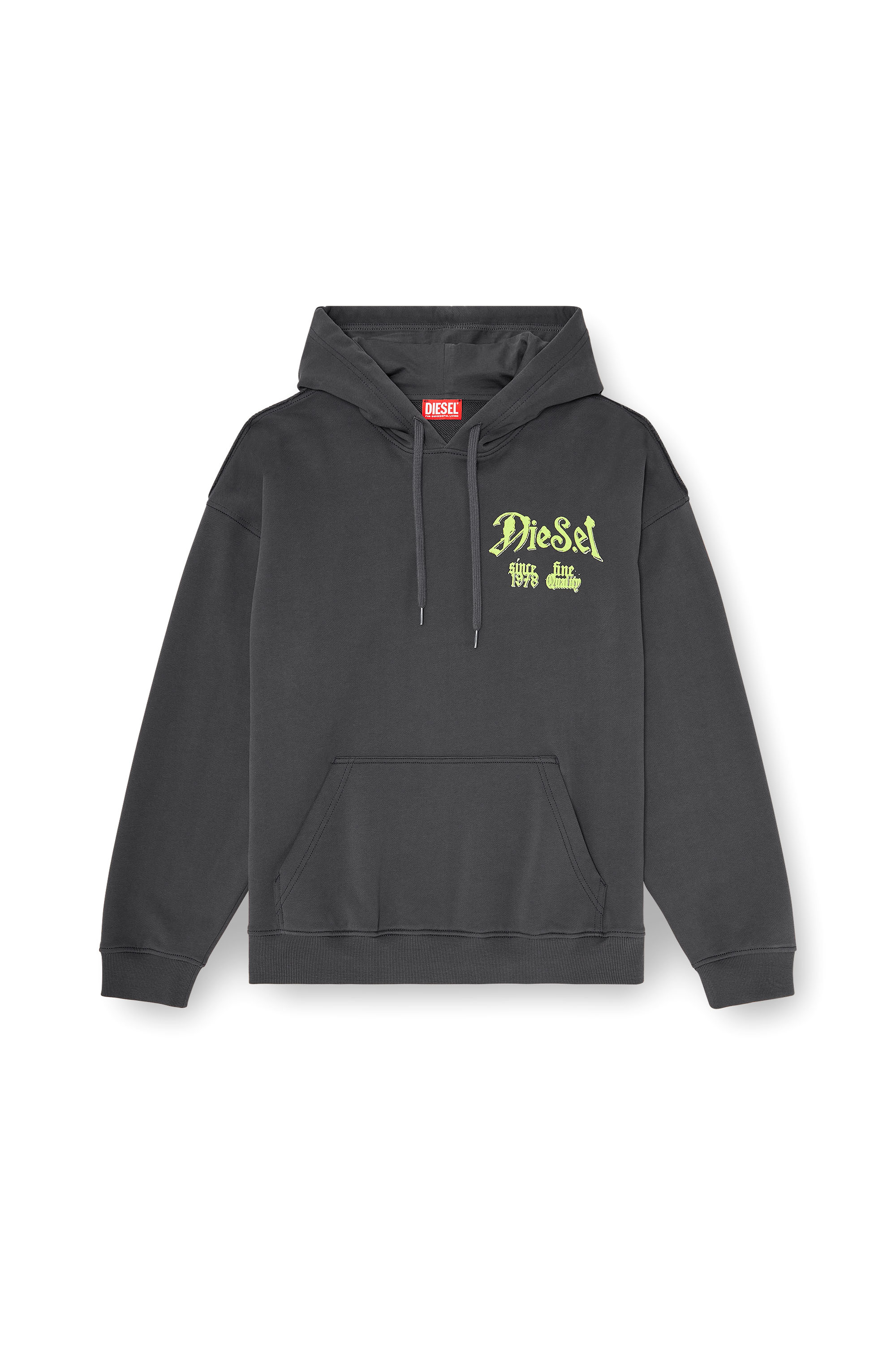 Diesel - S-BOXT-HOOD-AA2, Man's Cotton hoodie with flocked graphics in null - 3