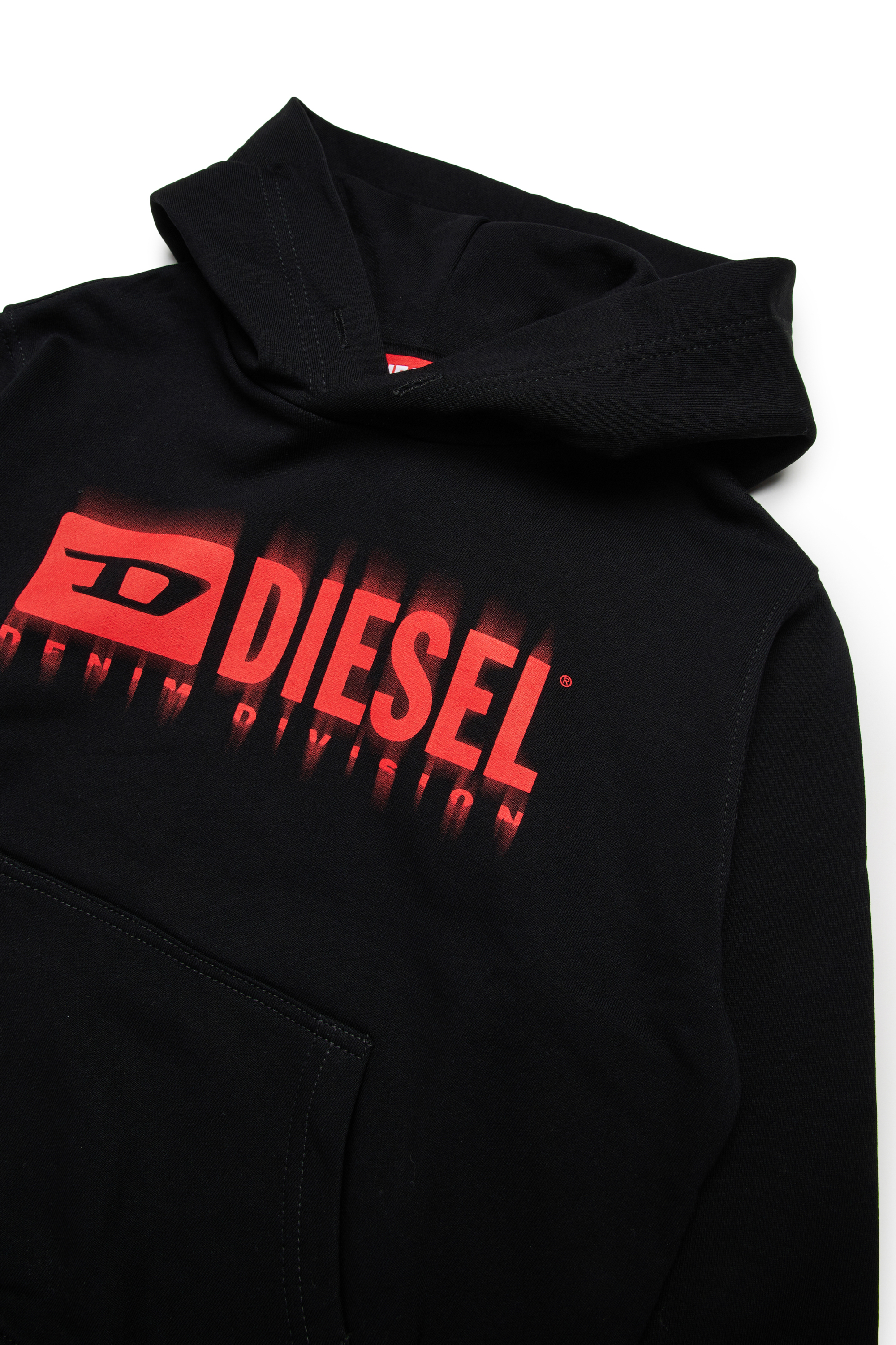 Diesel - SGINNHOODL5 OVER, Man's Hoodie with smudged logo in Black - 3