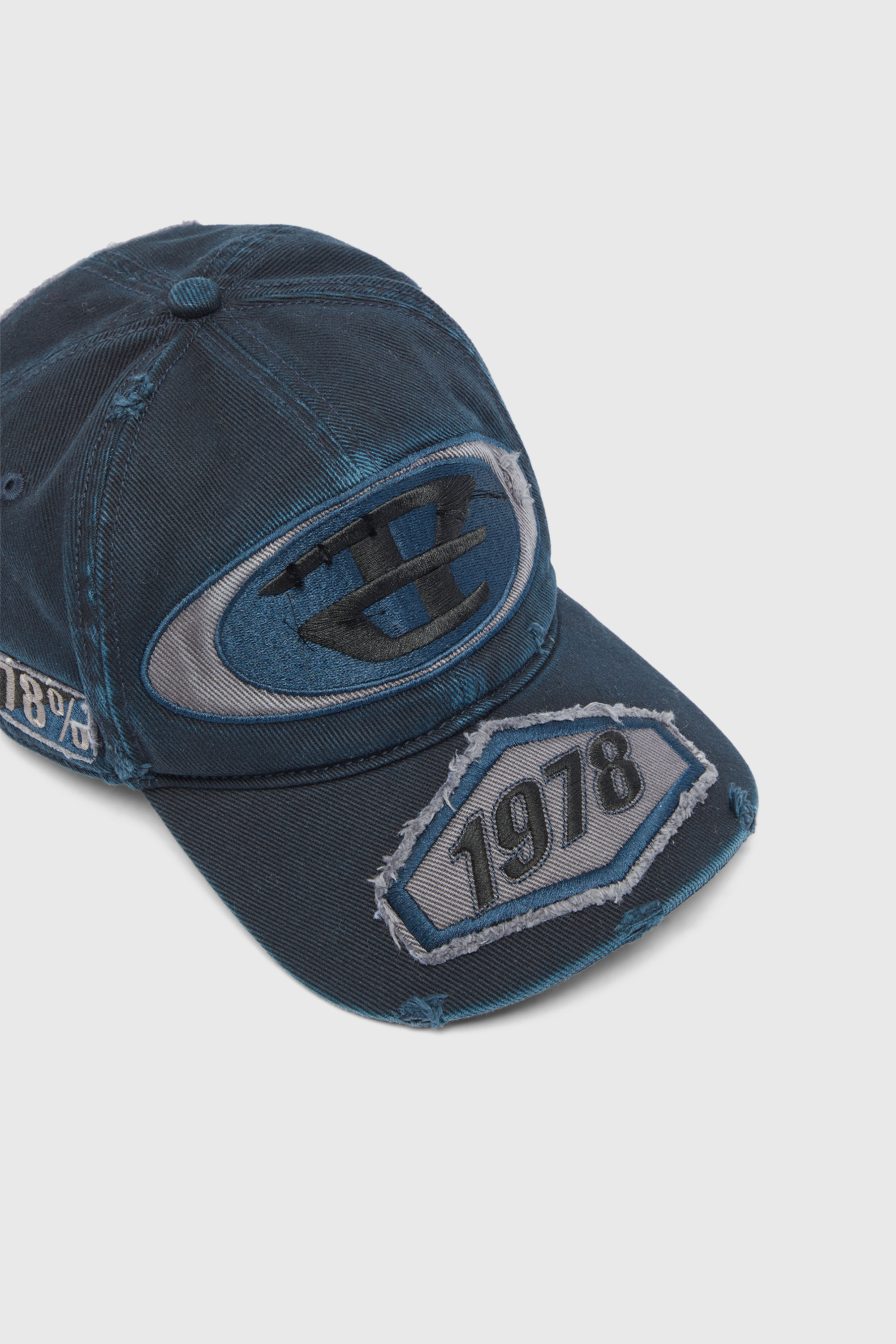Diesel - C-BRAFF, Unisex's Baseball cap with embroidered patches in Blue - 3