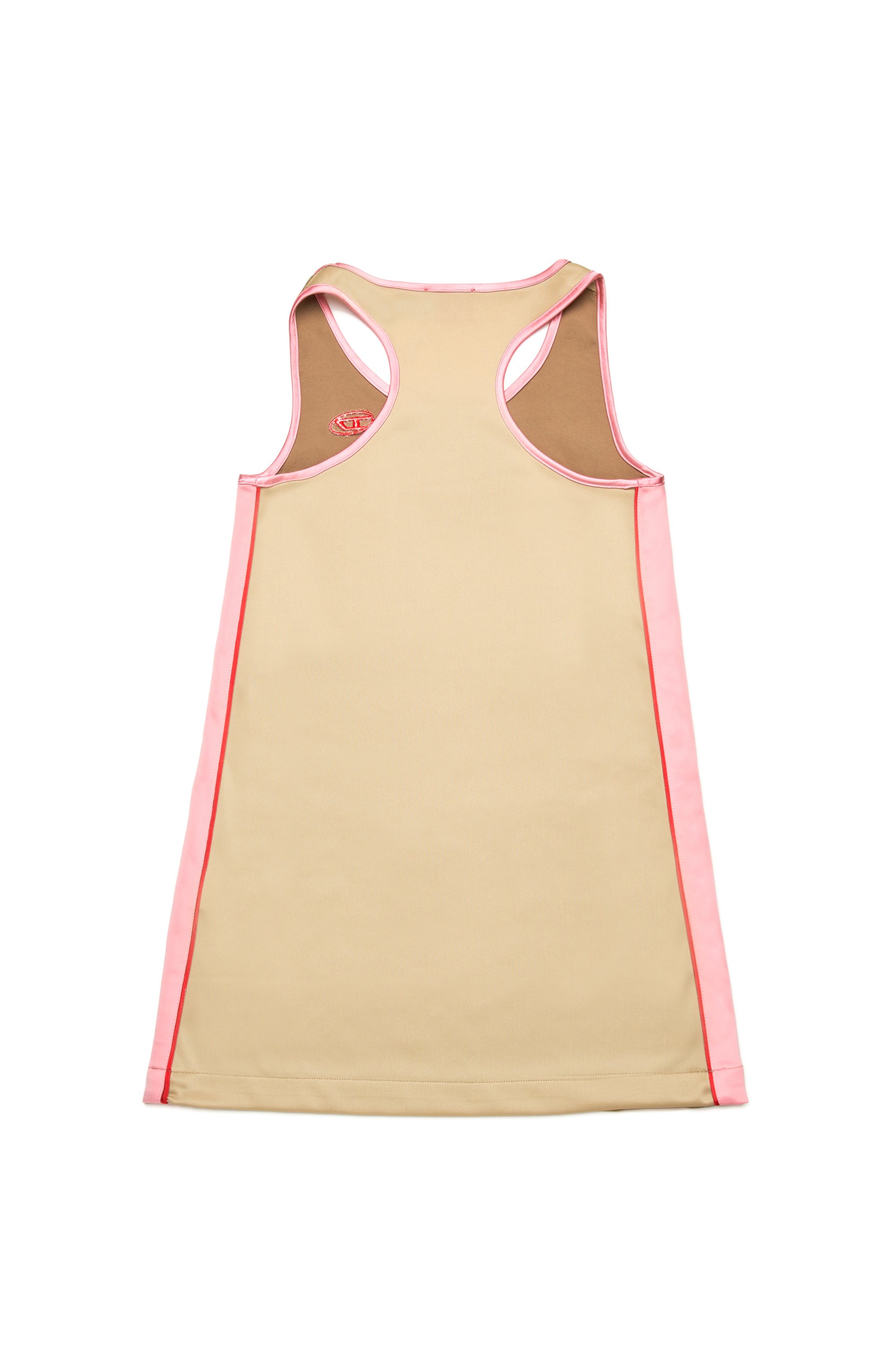 Diesel - DARLYN, Woman's Racerback dress in satin and jersey in Light Brown - 2