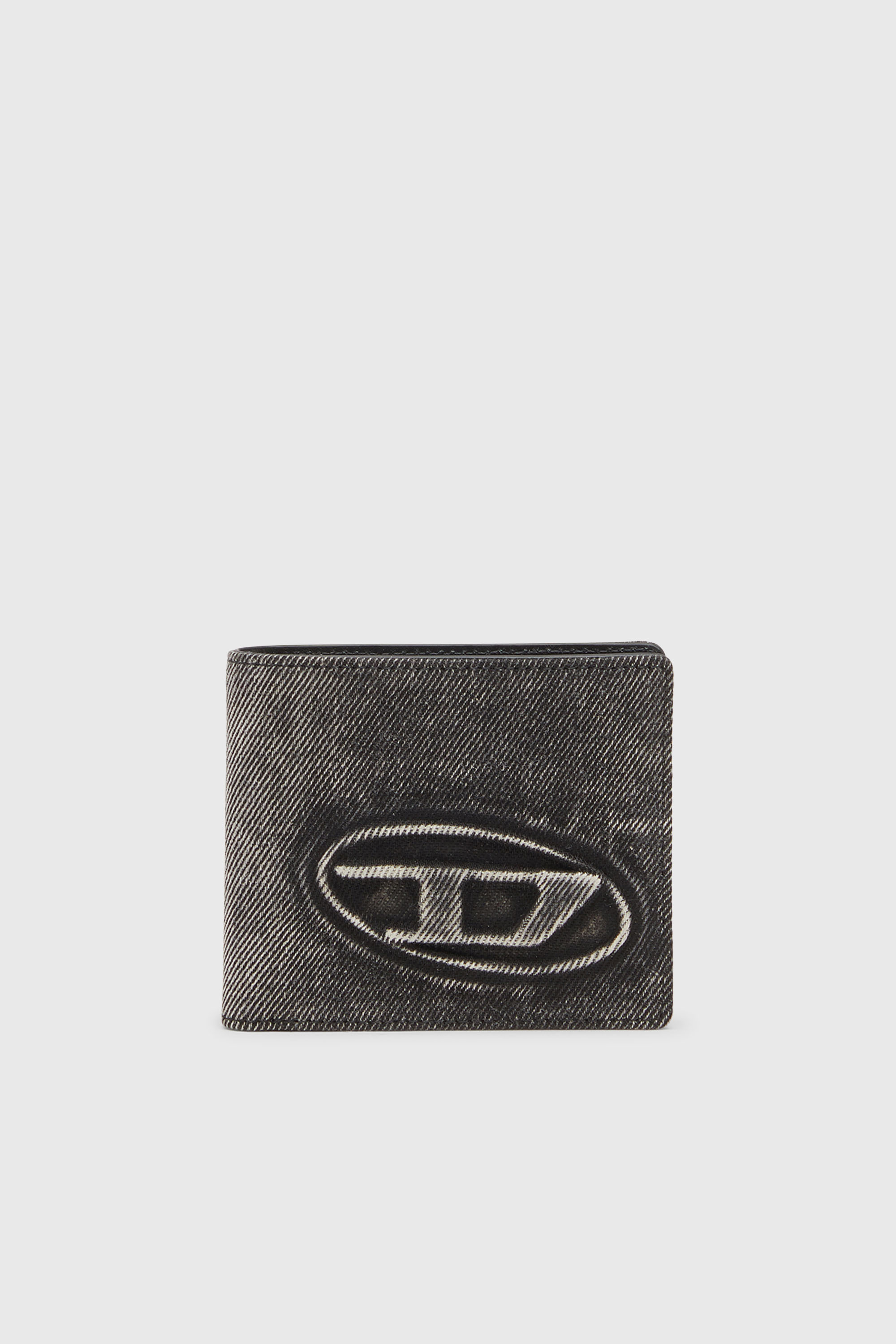 Diesel - 1DR BI FOLD COIN S 3D, Unisex's Wallet in washed denim in Dark grey - 1