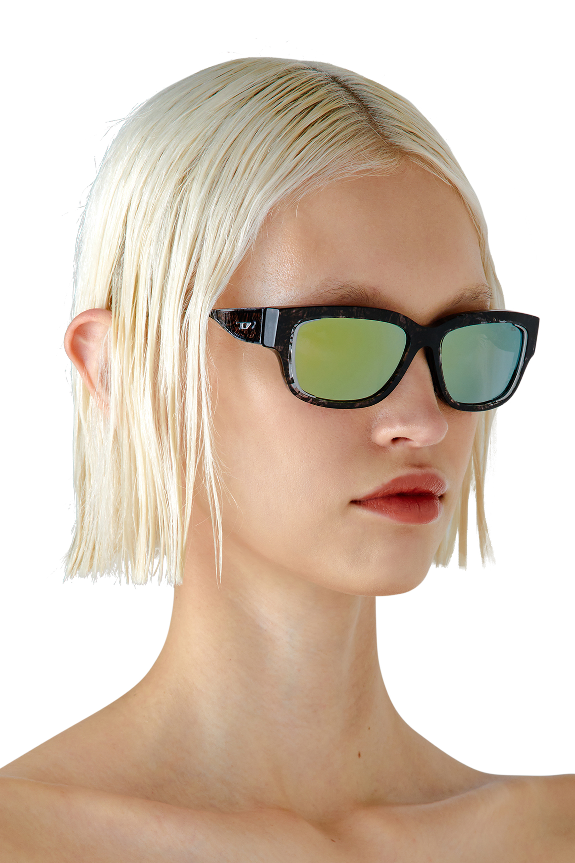 Diesel - 0DL2002 SIZE 56, Unisex's Rectangle sunglasses in Smoke Havana/Peacock - 6