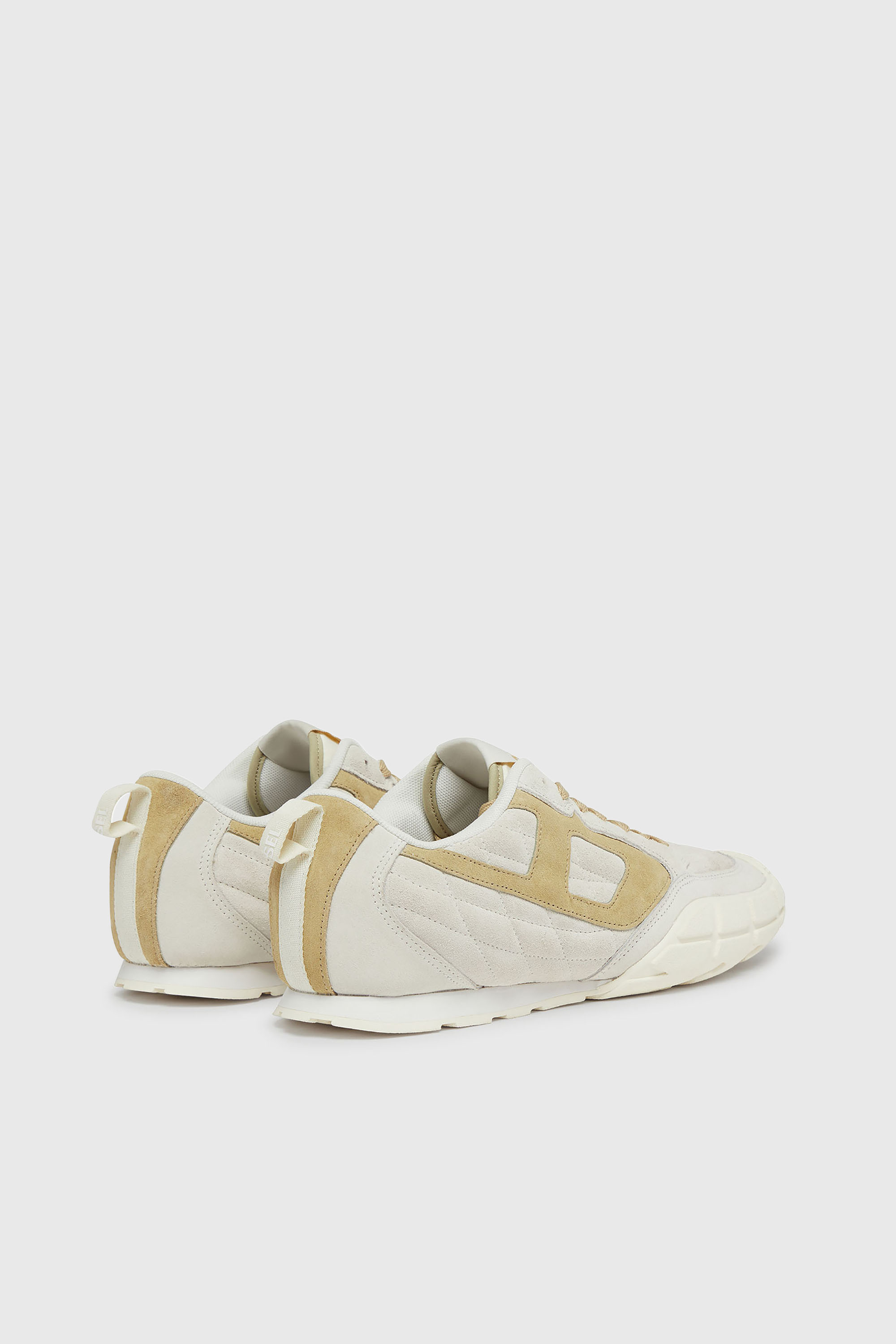 Diesel - S-PAGODHA LOW W, Woman's S-Pagodha-Quilted suede sneakers in White/Brown - 3