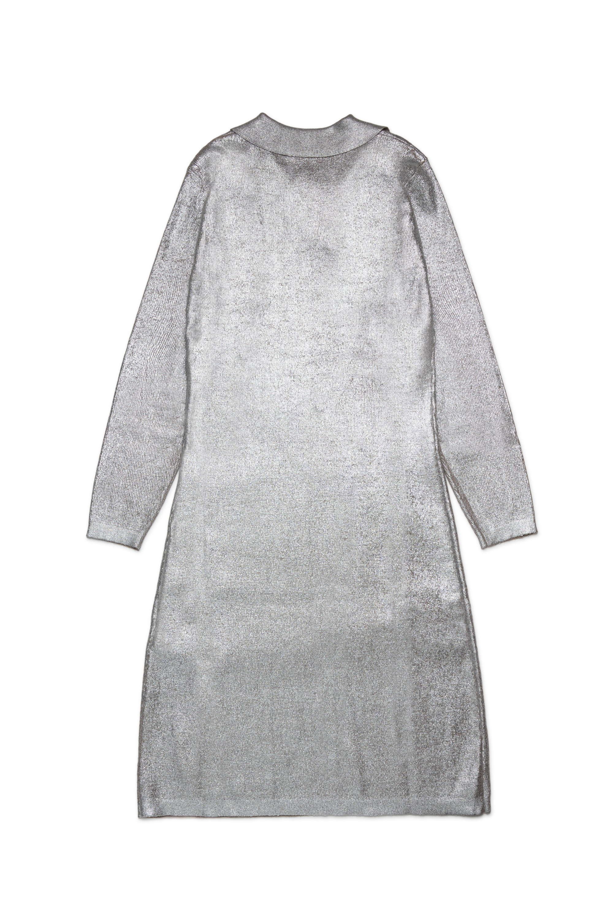 Diesel - DMISAIA, Woman's Mixed wool dress with polo collar in Silver - 2