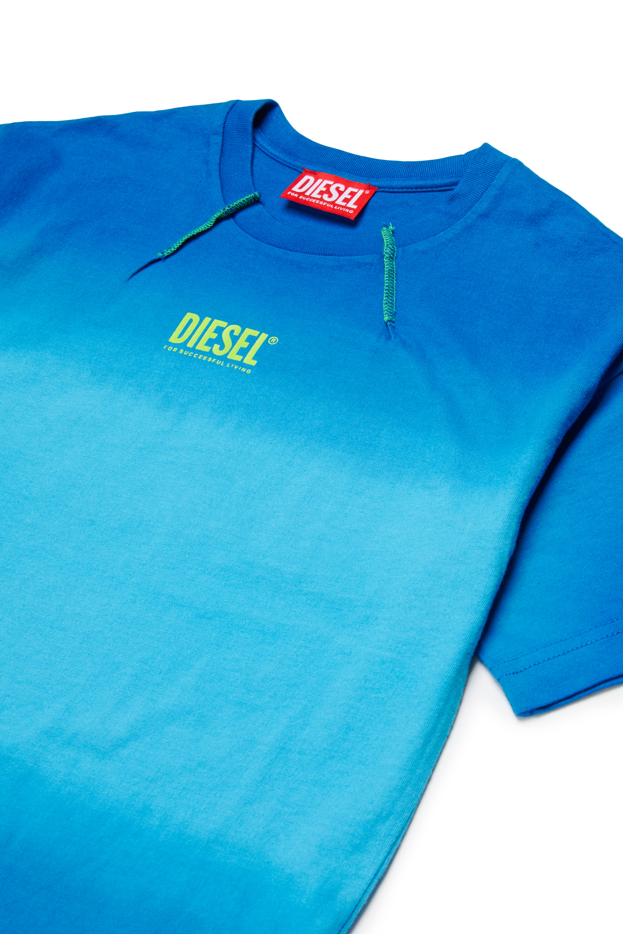 Diesel - TSHADE OVER, Man's Cotton T-shirt with ombre wash in Blue - 3