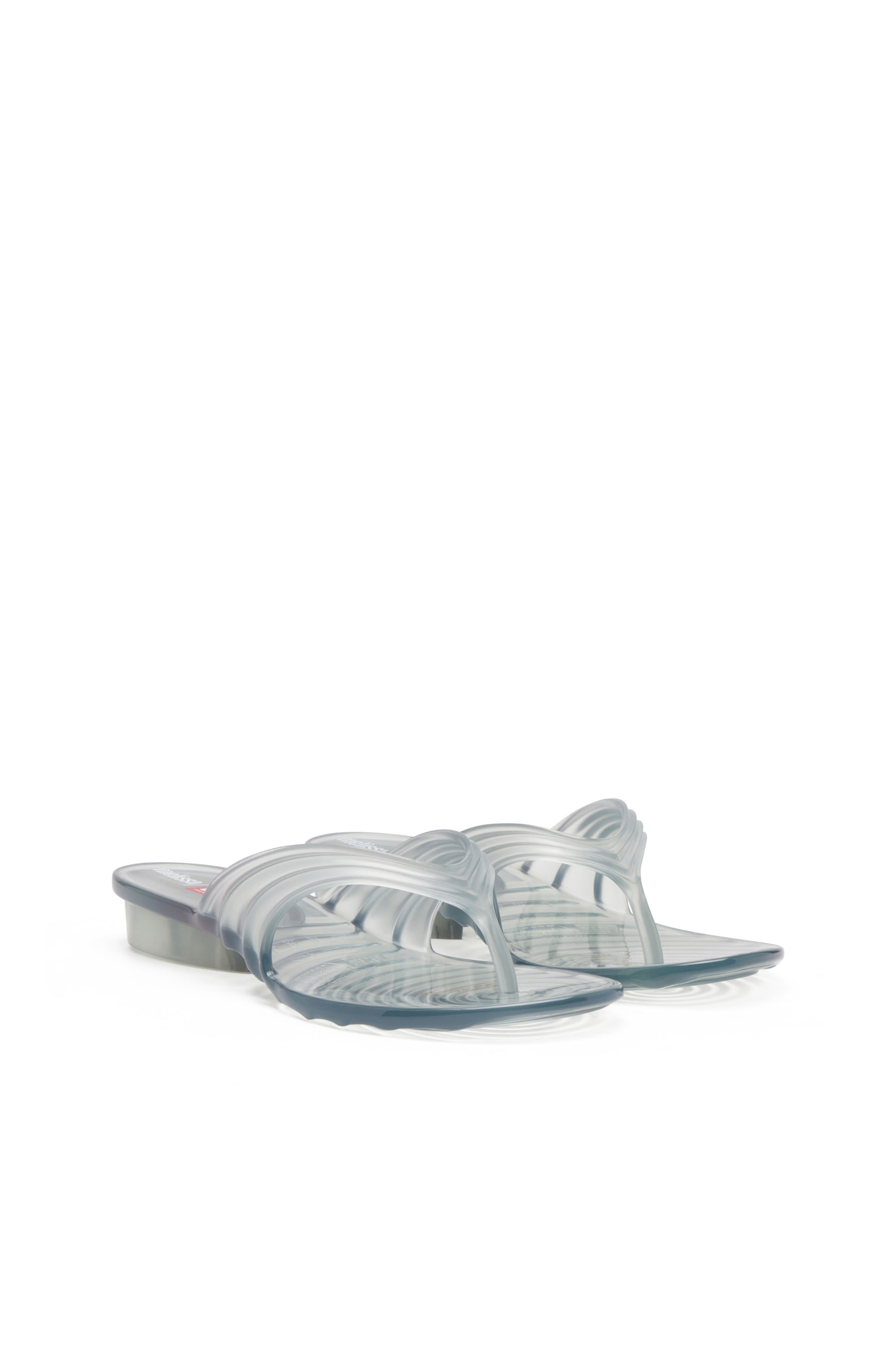 MELISSA QUANTUM THONG, Light Grey Diesel - MELISSA QUANTUM THONG, Woman's Sculptural flip-flops in Melflex® in Light Grey - 2