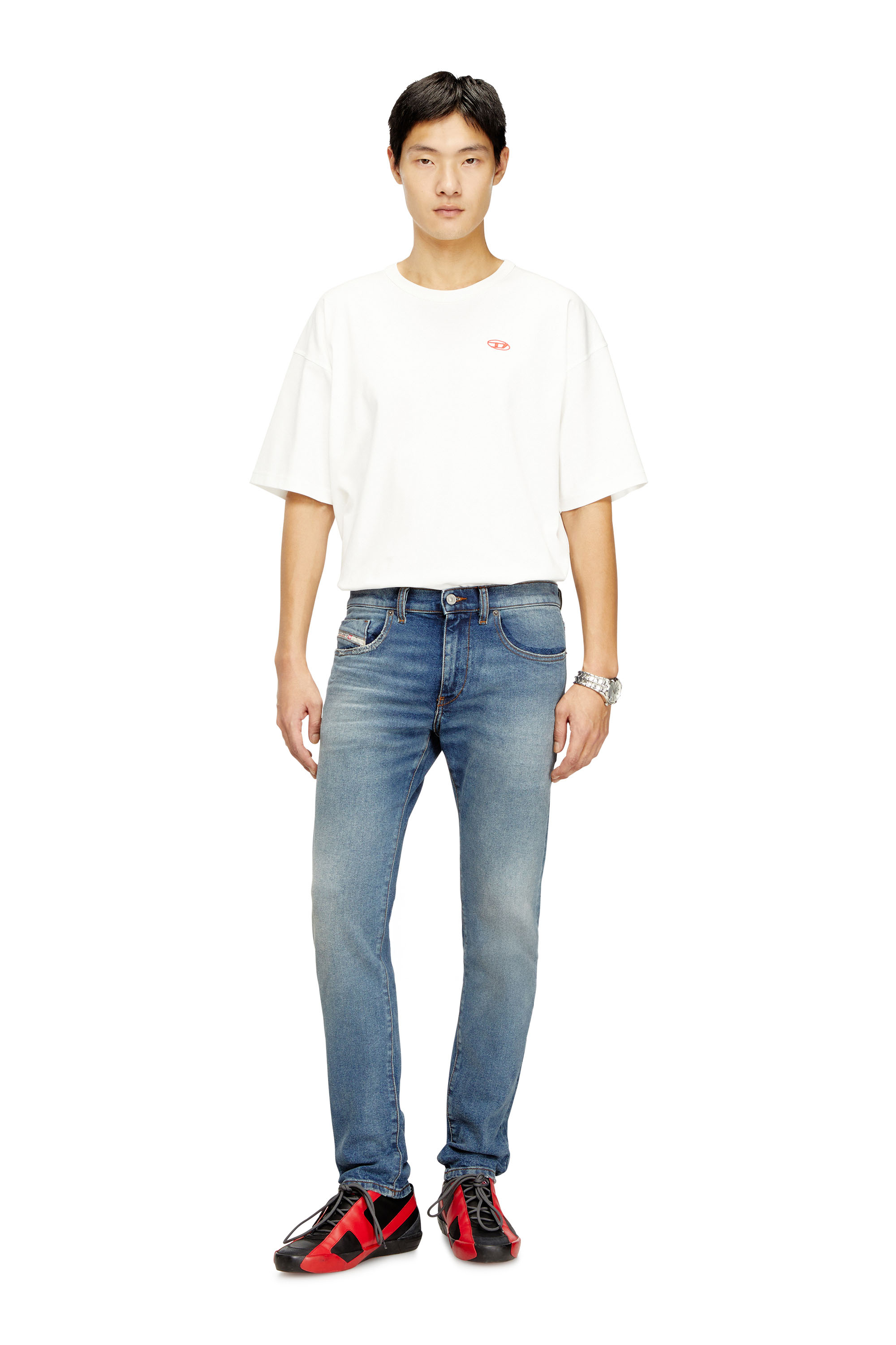 Diesel - Man's Slim Jeans 2019 D-Strukt 0DBEF, Medium blue - 1