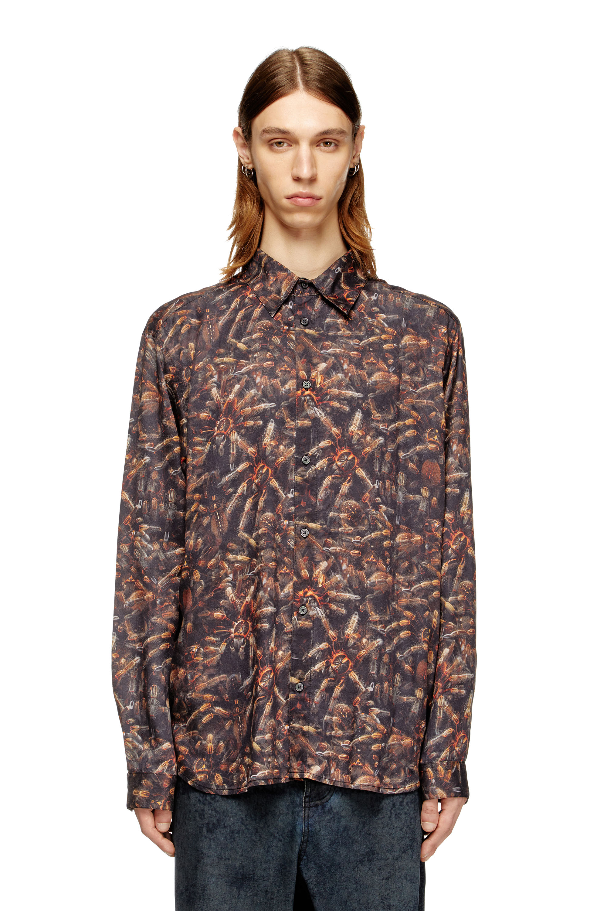 Diesel - S-SIMPLY-SPIDER-PJBK, Man's Lyocell shirt with all-over print in null - 1