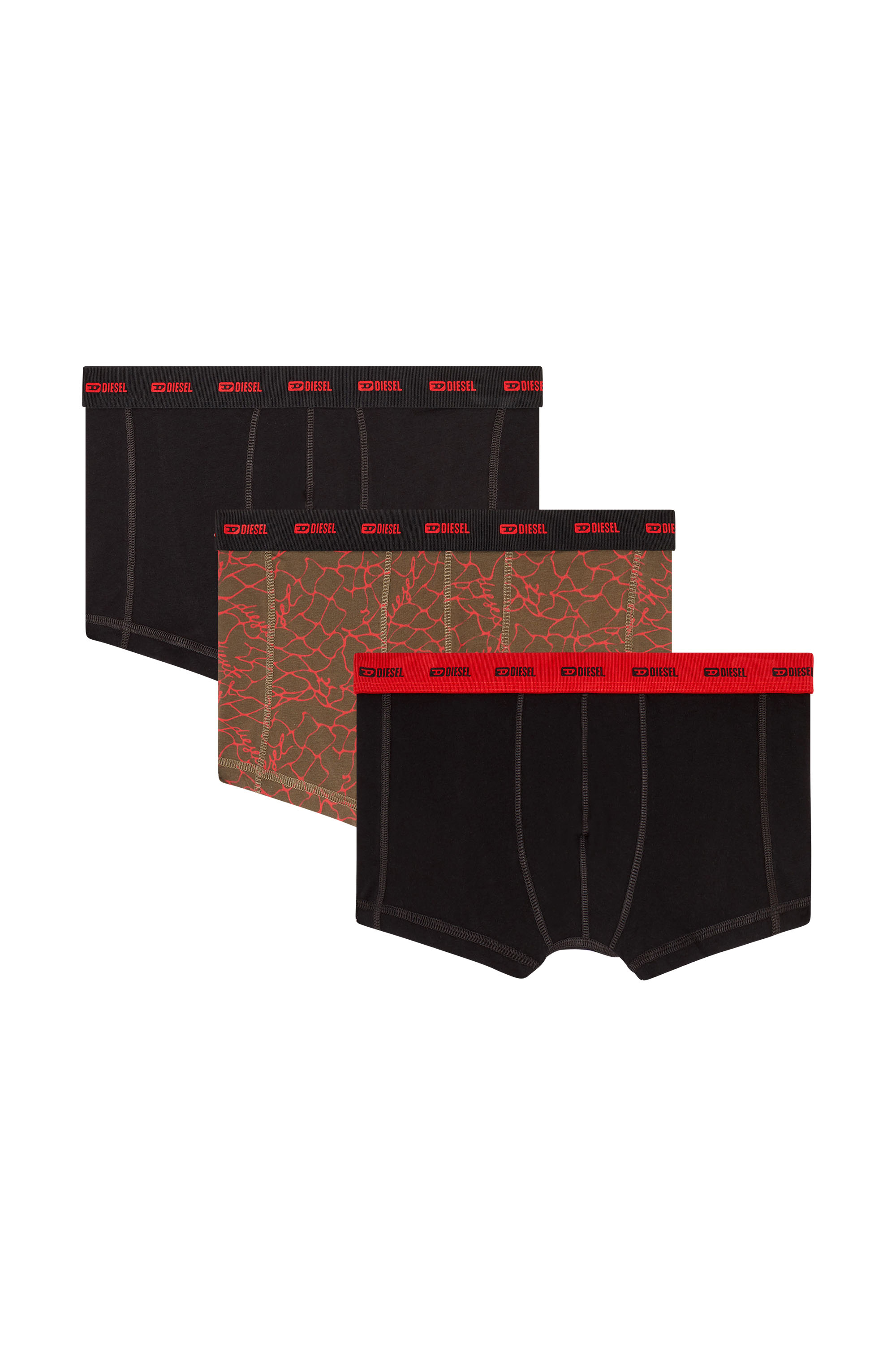 Diesel - DAMIEN-UTLT-3PACK, Man's Three-pack of trunks with graphic motif in Black/Brown - 2