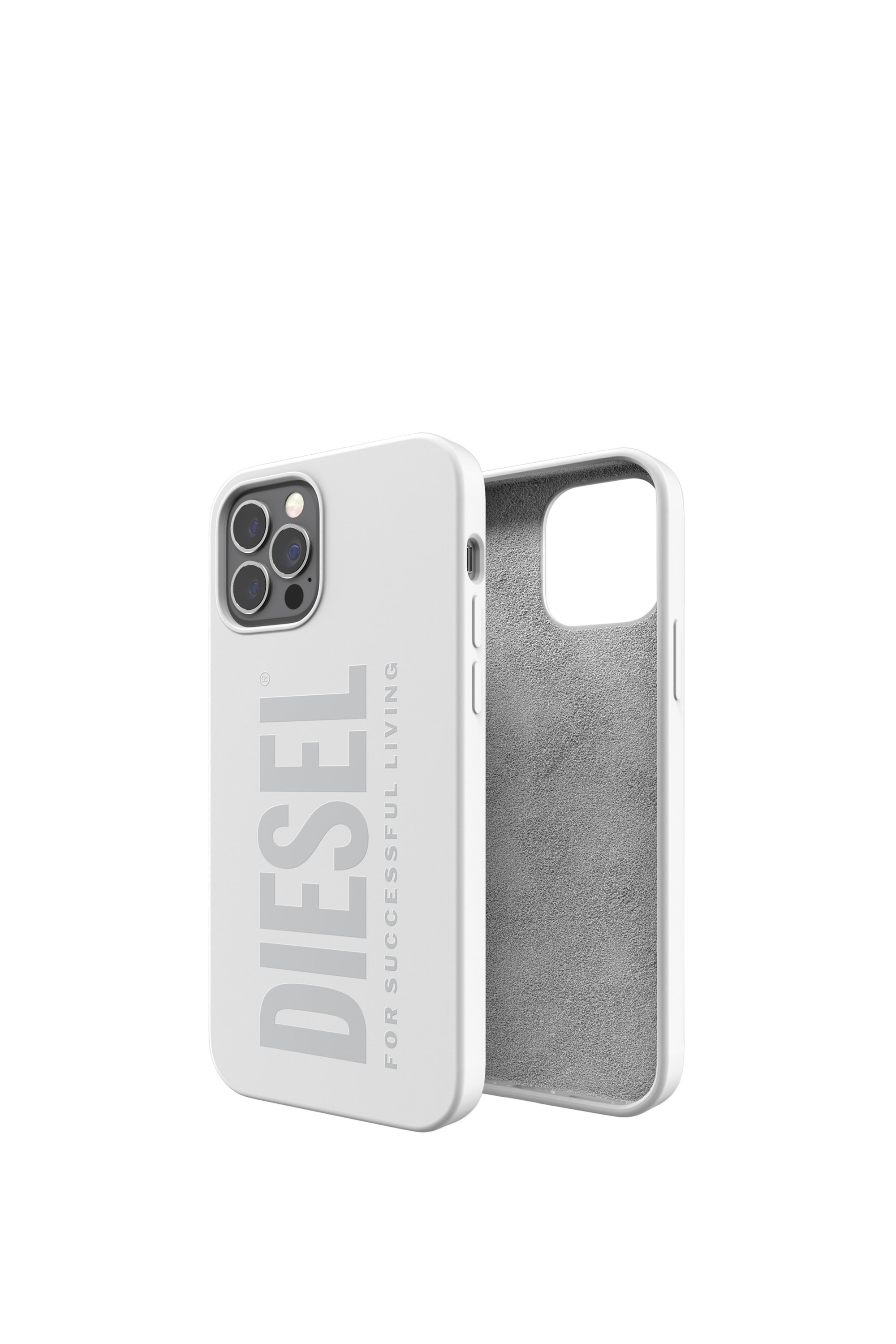 Diesel - 44282  STANDARD CASES, Unisex's Silicone case for iPhone 12 / 12 Pro in White - 1