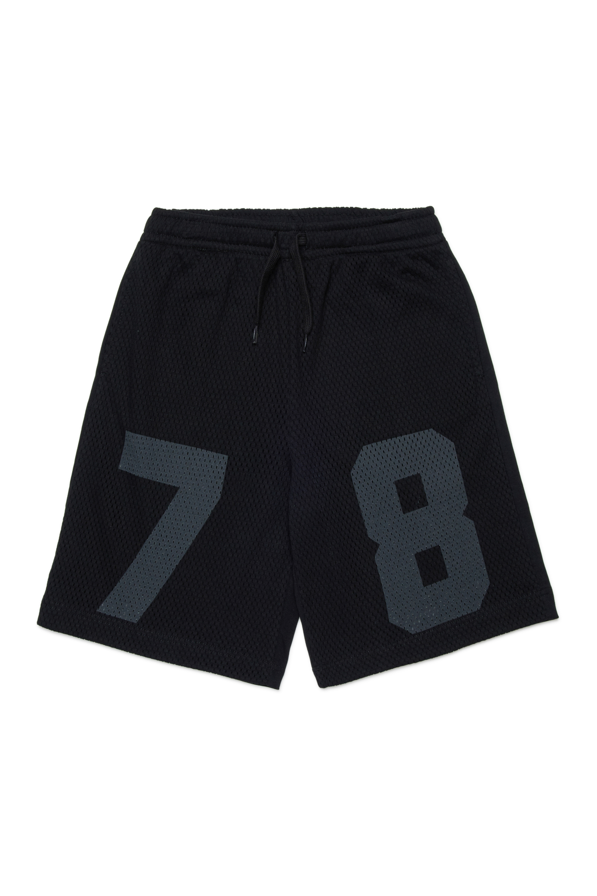 Diesel - PMESH, Man's Bermuda shorts in cotton mesh in Black - 1