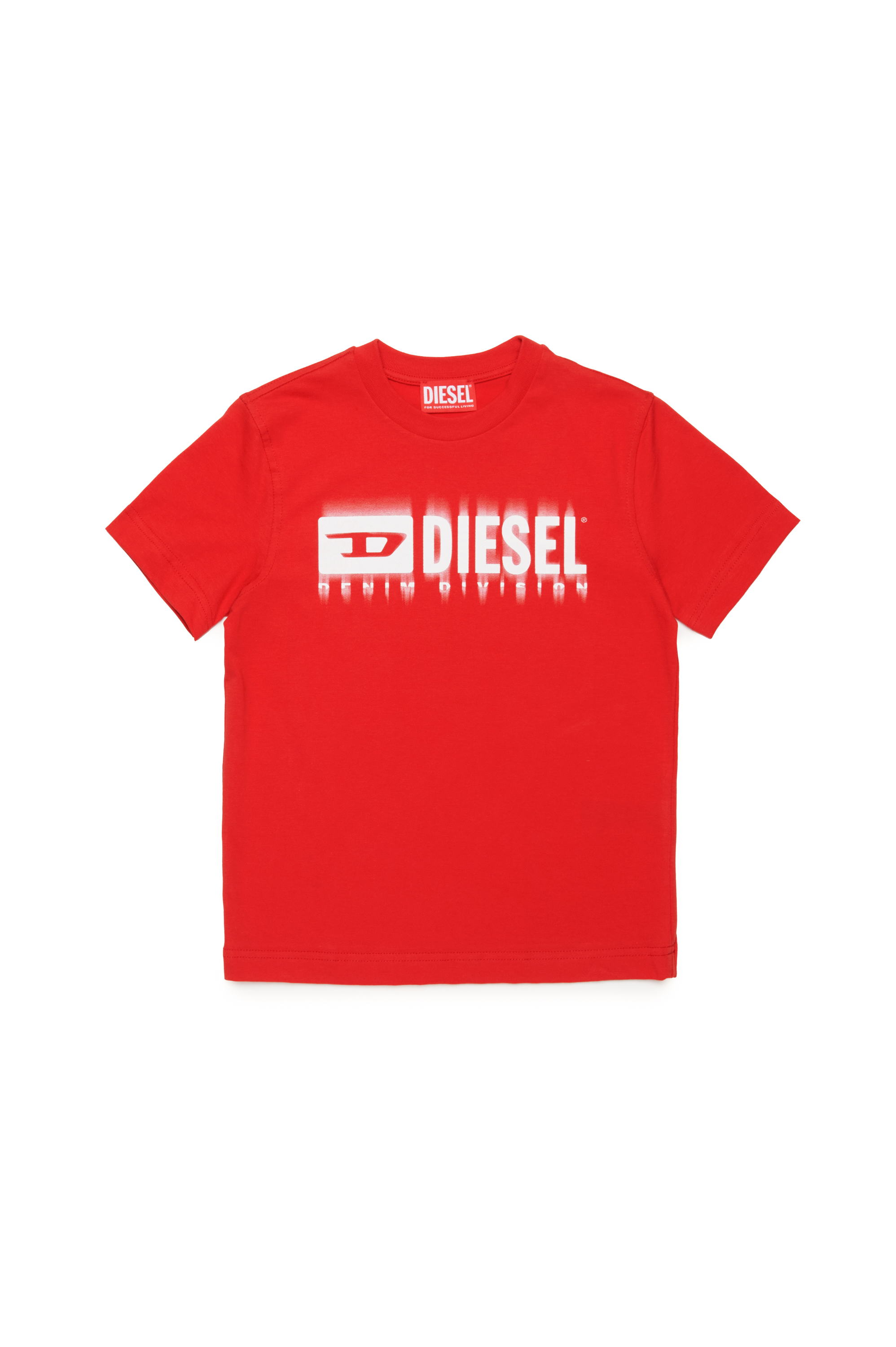 Diesel - TDIEGORL6, Man T-shirt with smudged logo in Red - Image 1