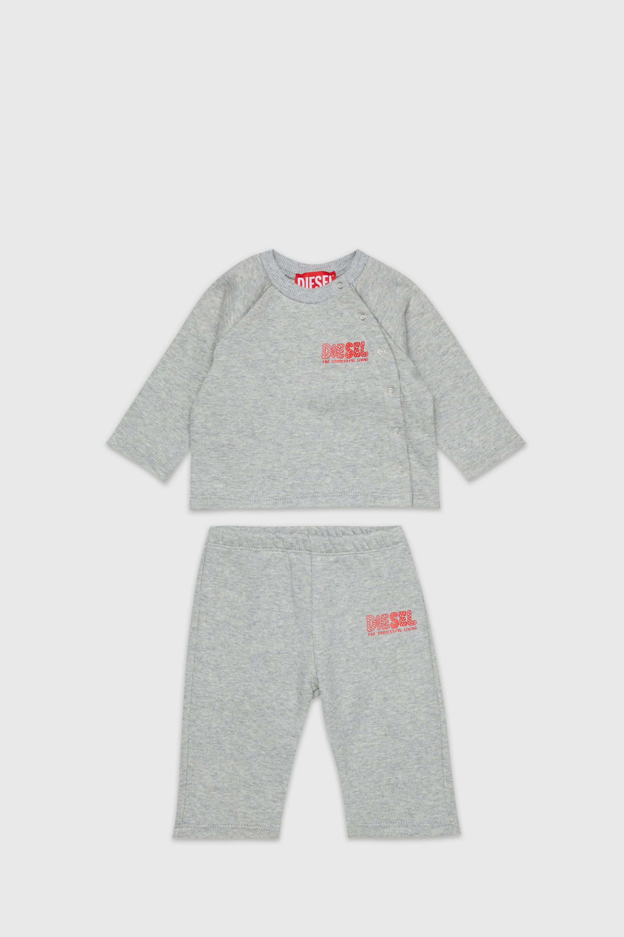 Diesel - SLUPY-SET-NB, Unisex's Newborn clothing set with logo print in Grey - 1