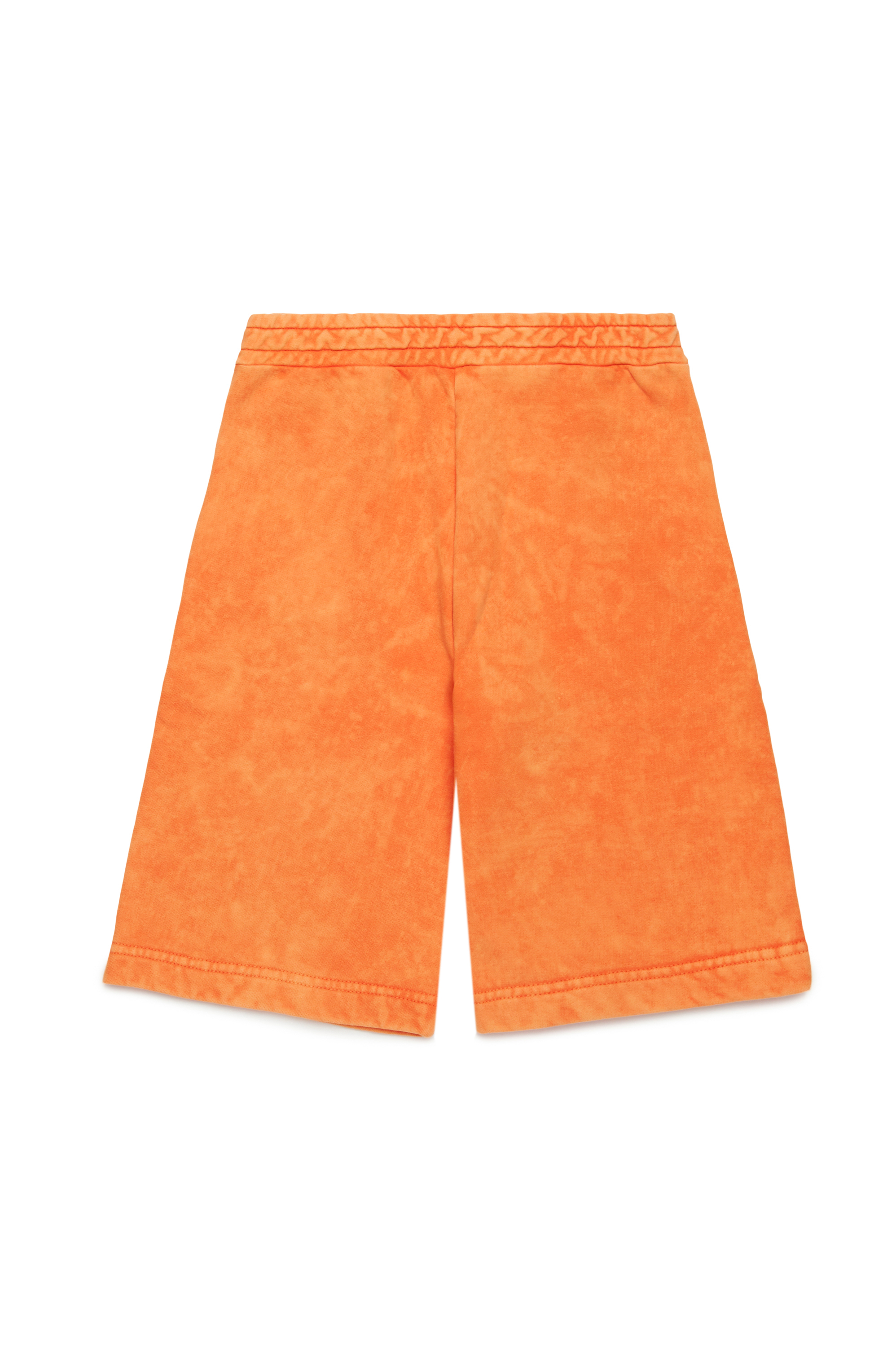 Diesel - PARRID, Man's Marbled sweat shorts with graphic print in Orange - 2