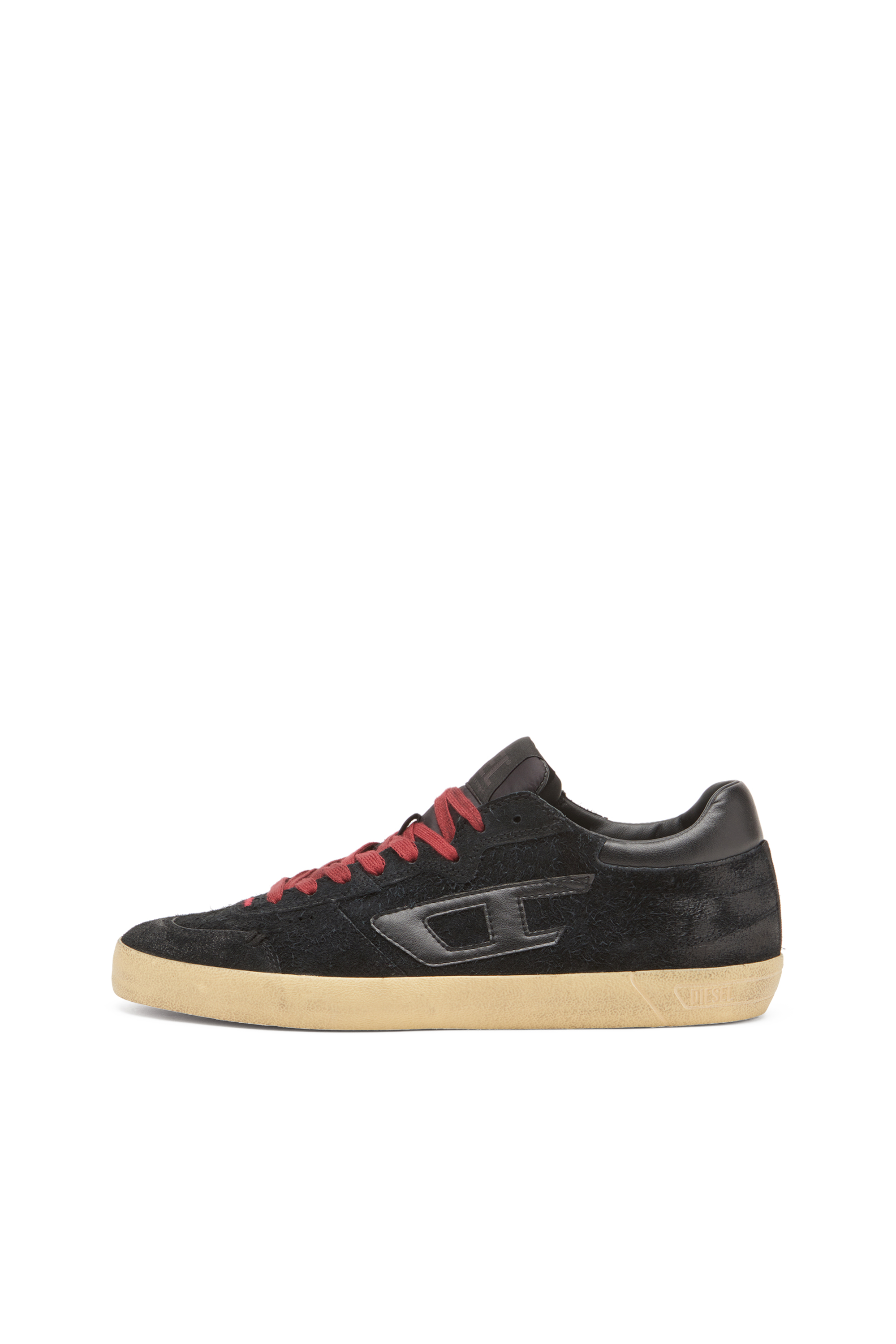 Diesel - S-LEROJI LOW, Man's S-Leroji-Distressed sneakers in hairy suede in Black - 8